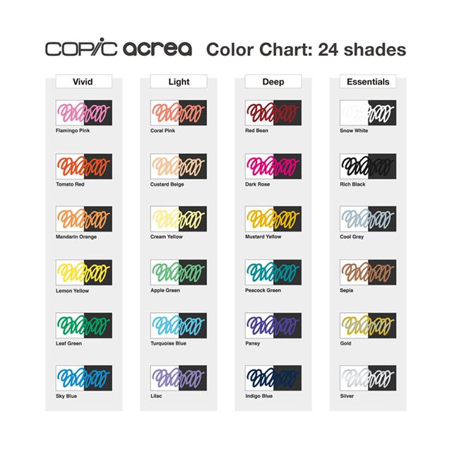 Copic-Acrea Paint Marker Set Of 6 Light Colours-Çizim Kalemi-7-Milagron.com