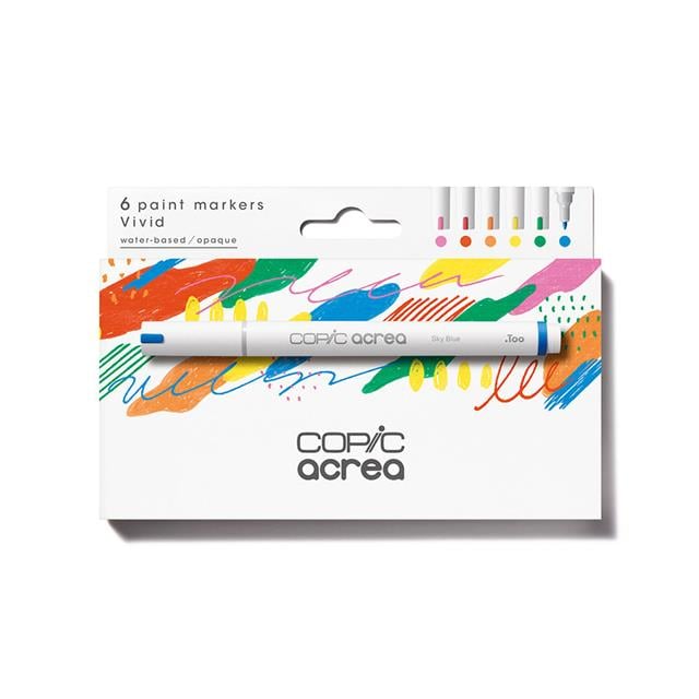 Copic-Acrea Paint Marker Set Of 6 Vivid Colours-Çizim Kalemi-1-Milagron.com
