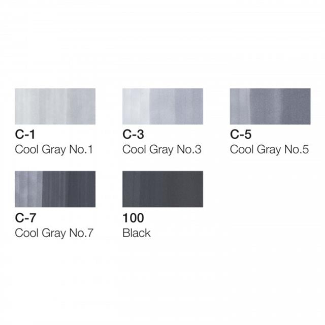 Copic-Ciao Marker Çizim Kalemi 5+1 Set Grey Tones-Çizim Kalemi-4-Milagron.com