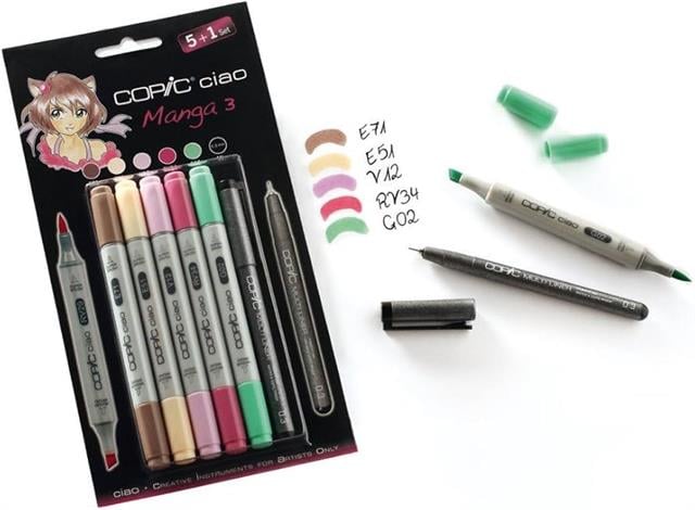 Copic-Ciao Marker Çizim Kalemi Seti 5+1 Set Manga 3-Çizim Kalemi-1-Milagron.com