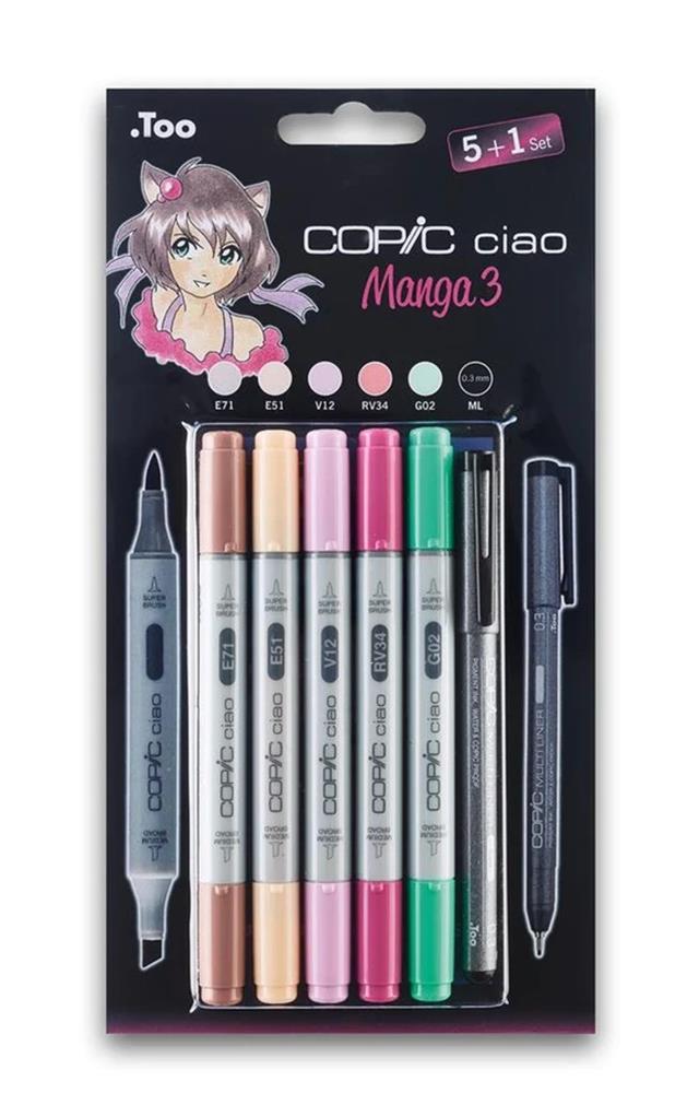 Copic-Ciao Marker Çizim Kalemi Seti 5+1 Set Manga 3-Çizim Kalemi-2-Milagron.com
