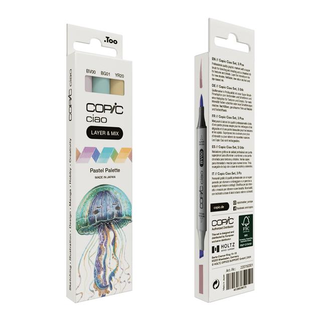 Copic-Copic Ciao 3'lü Layer & Mix Set Pastel Palette-Kalem Seti-2-Milagron.com