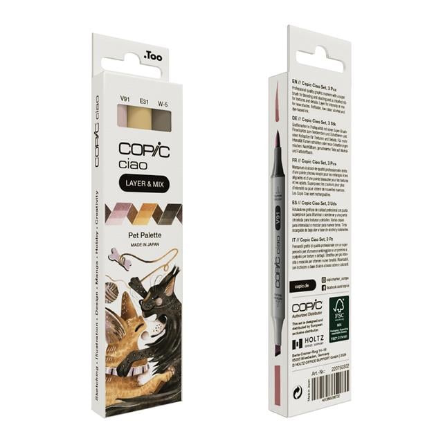 Copic-Copic Ciao 3'lü Layer & Mix Set Pet Palette-Kalem Seti-2-Milagron.com