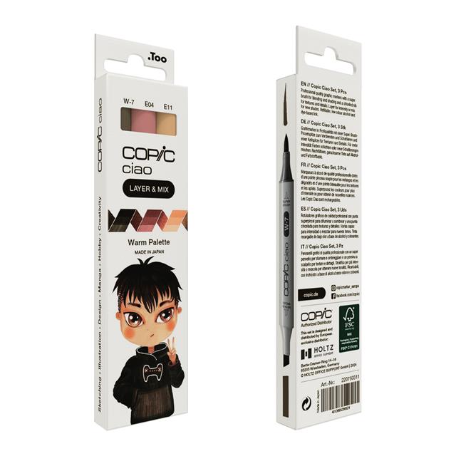 Copic-Copic Ciao 3'lü Layer & Mix Set Warm Palette-Kalem Seti-2-Milagron.com
