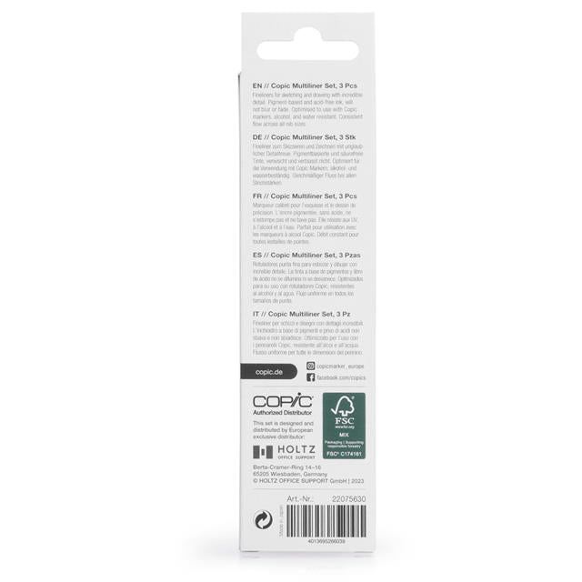 Copic-Copic Multiliner 3'lü Siyah Set Medium-Kalem Seti-2-Milagron.com