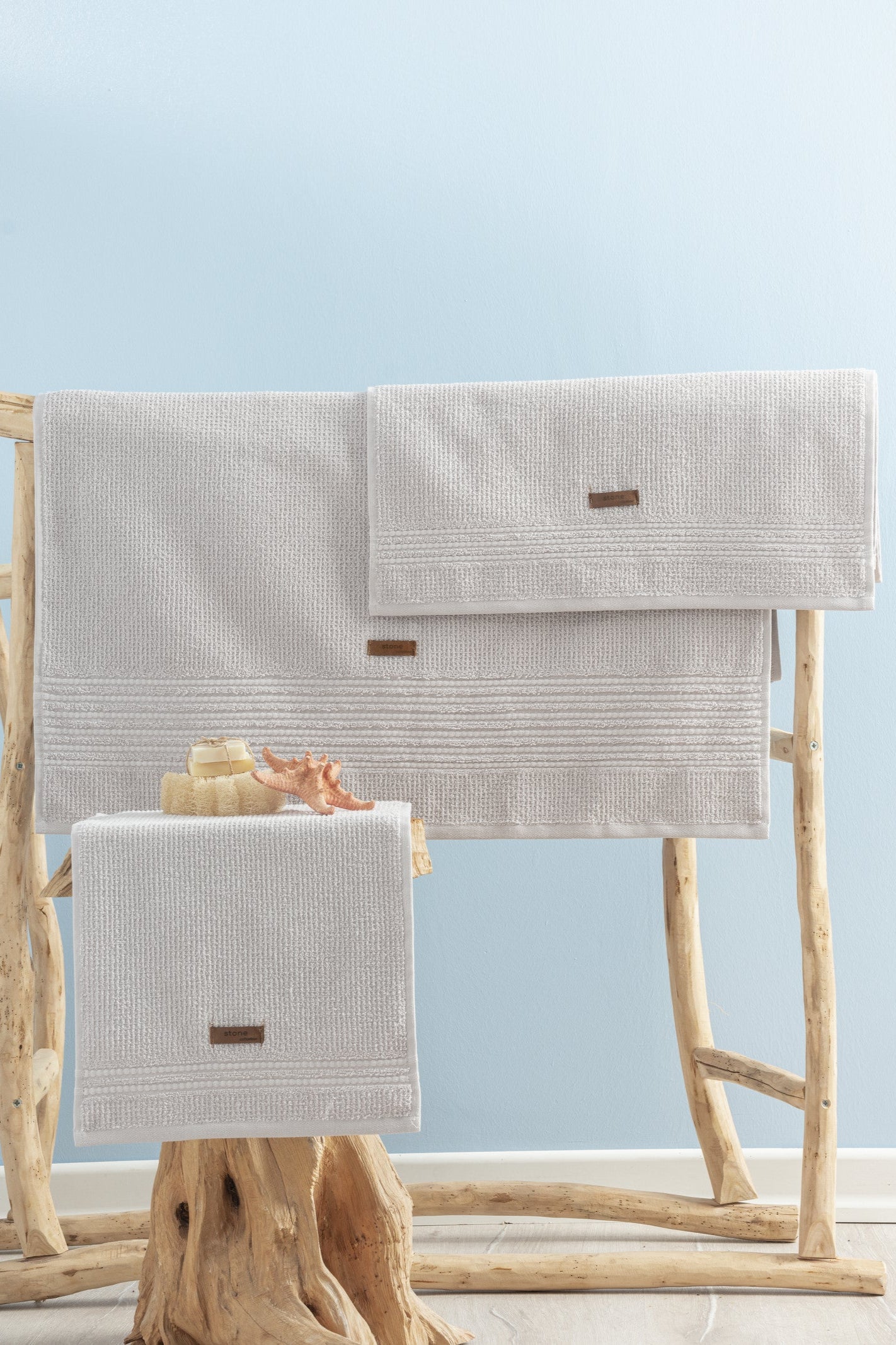 Cotton Box-%100 Pamuk Wellness Havlu Seti Stone Gri-Havlu Seti-1-Milagron.com