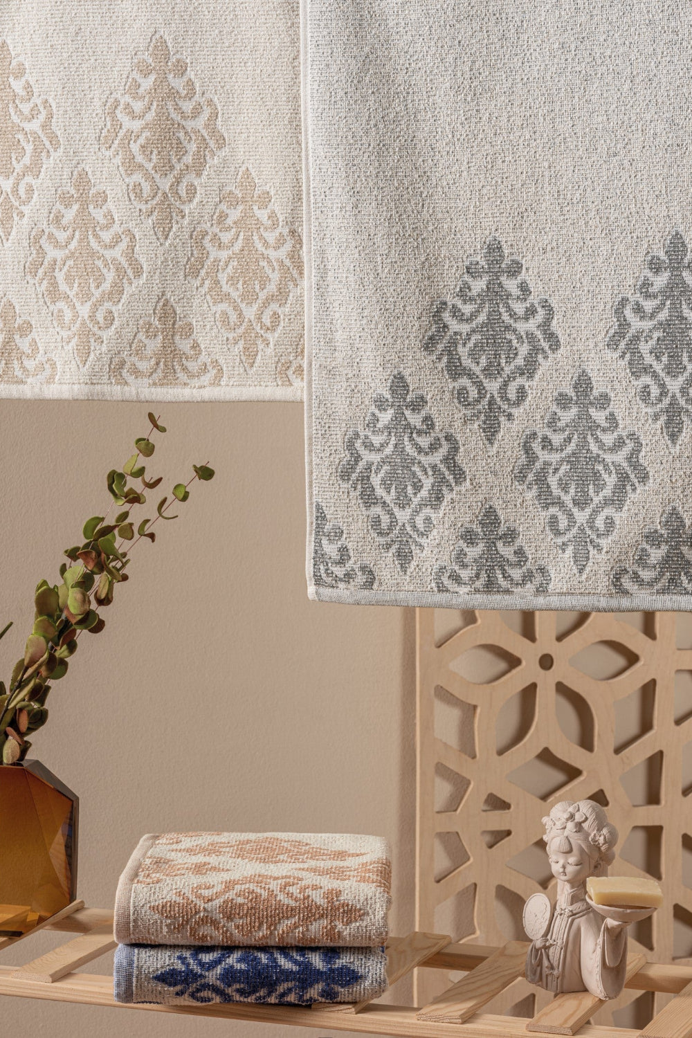 Cotton Box-4'lü Jakarlı İskandinav Havlu Seti Bertel 50x90-Havlu Seti-1-Milagron.com