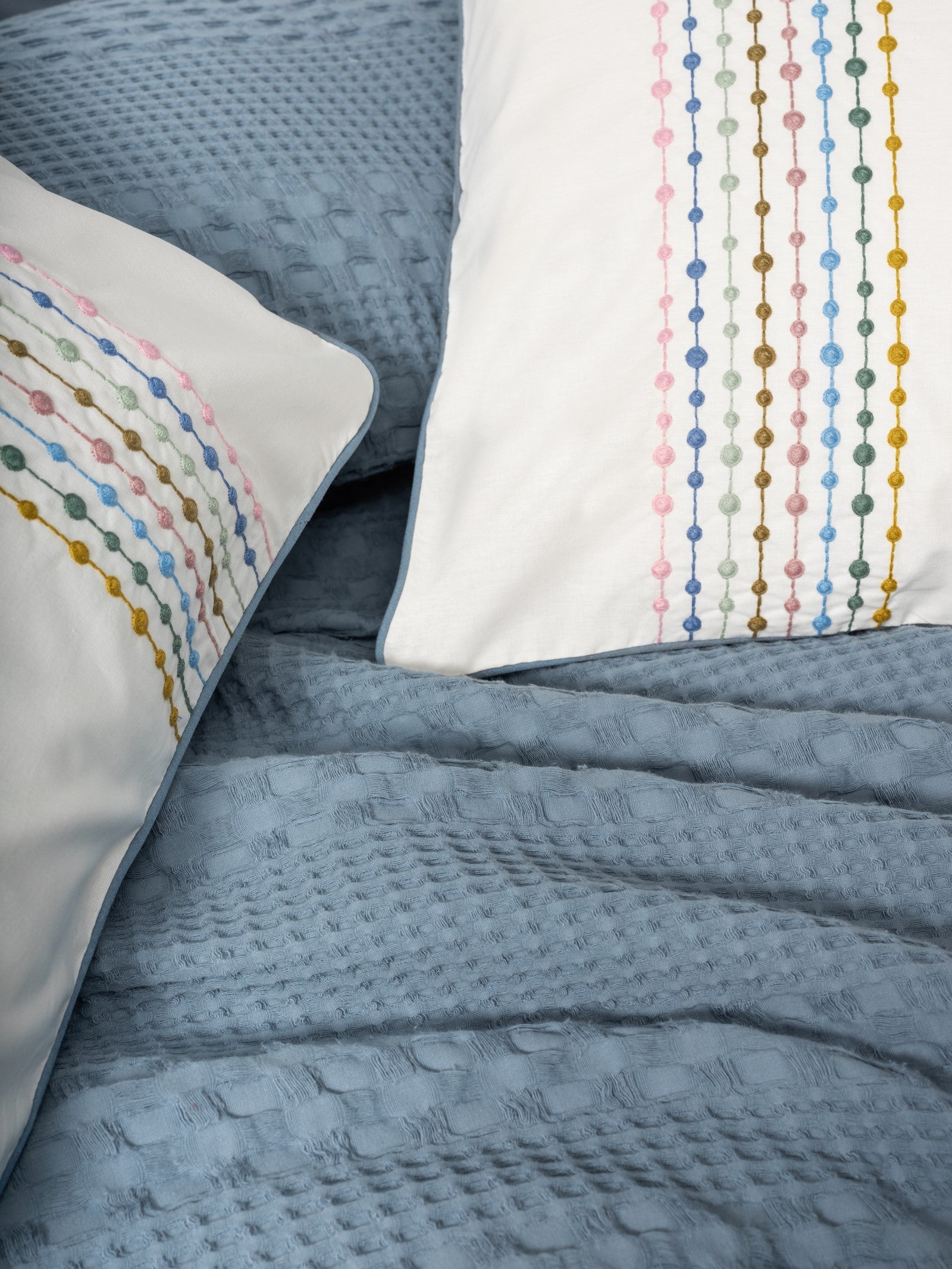 Cotton Box-Aura Çift Kişilik Pike Takımı Pebble Indigo-Pike Takımı-2-Milagron.com