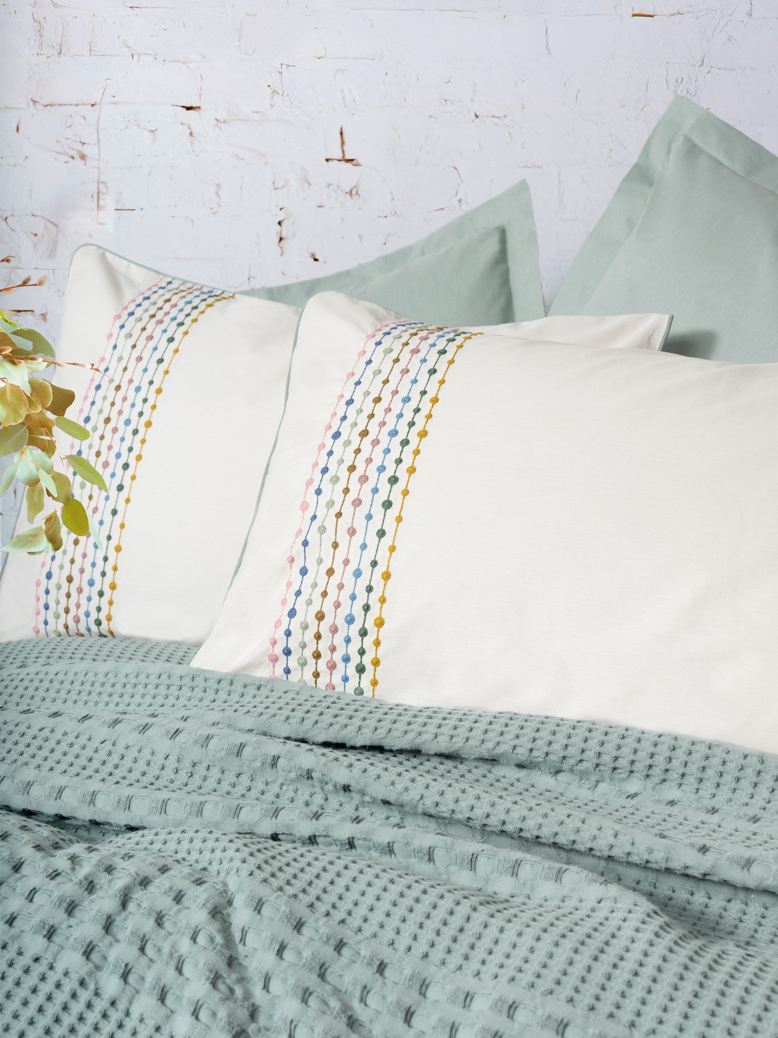 Cotton Box-Aura Çift Kişilik Pike Takımı Pebble Mint-Pike Takımı-2-Milagron.com