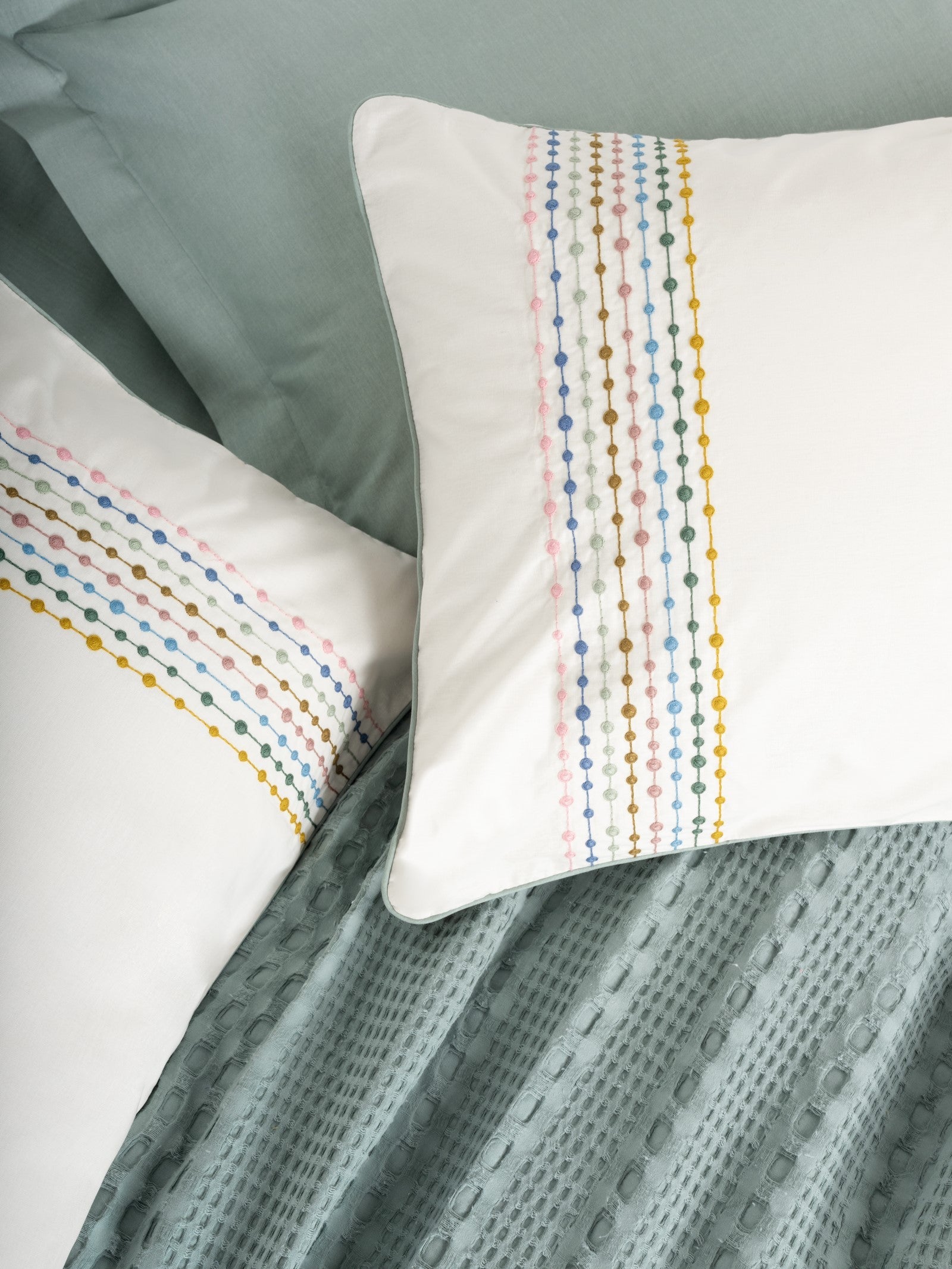 Cotton Box-Aura Tek Kişilik Pike Takımı Pebble Mint-Nevresim Takımı-3-Milagron.com