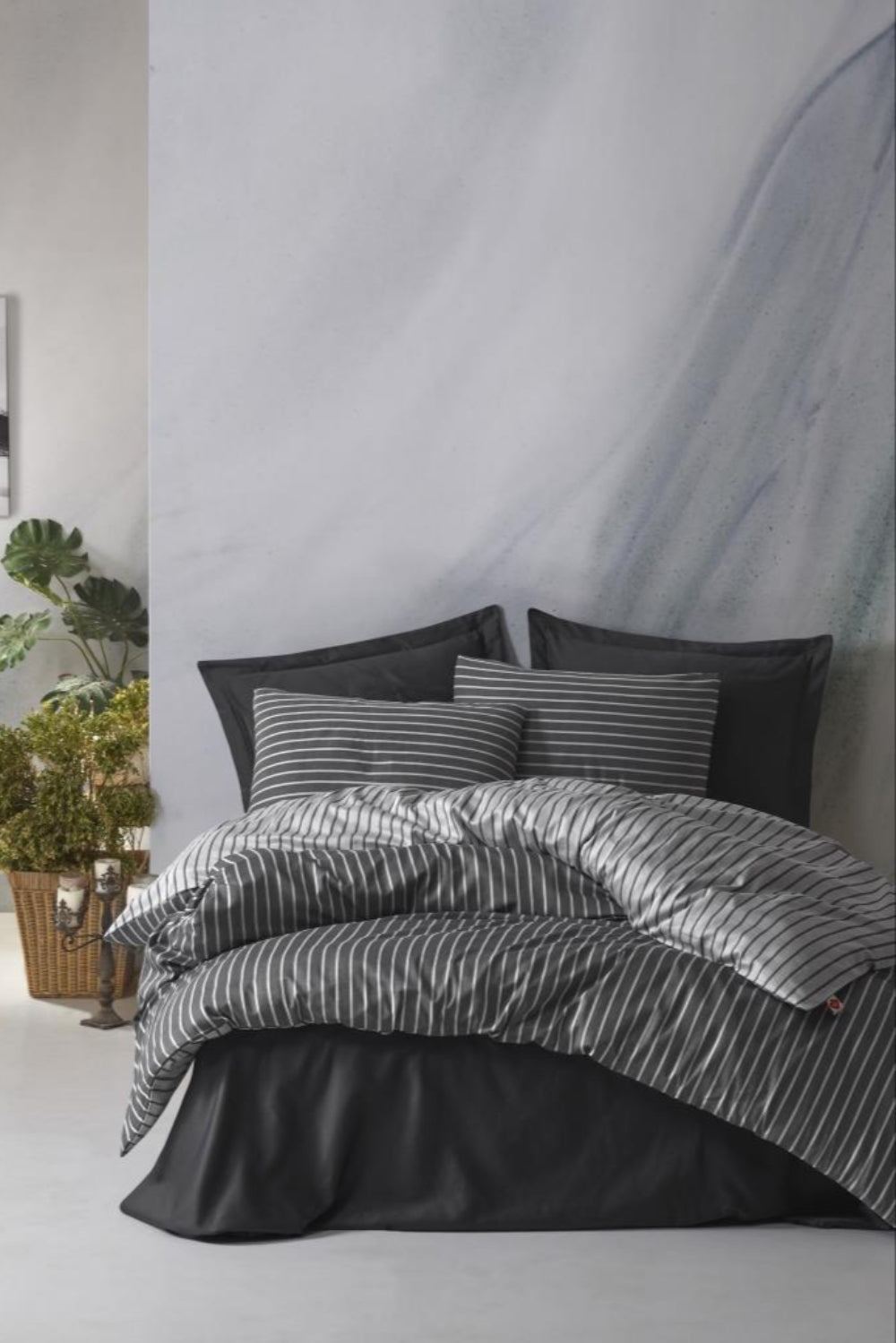 Cotton Box-Cotton Box Bambu çift Kişilik Nevresim Takımı Antrasit-Çift Kişilik Nevresim Takımı-1-Milagron.com