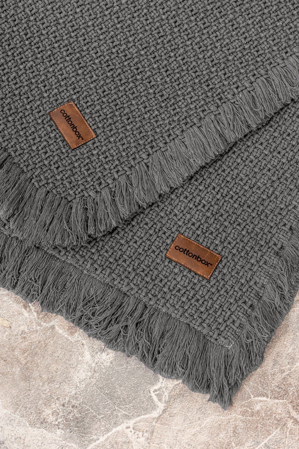 Cotton Box-Bath Rug Set Antrasit 75x125 60x90-Halı-2-Milagron.com
