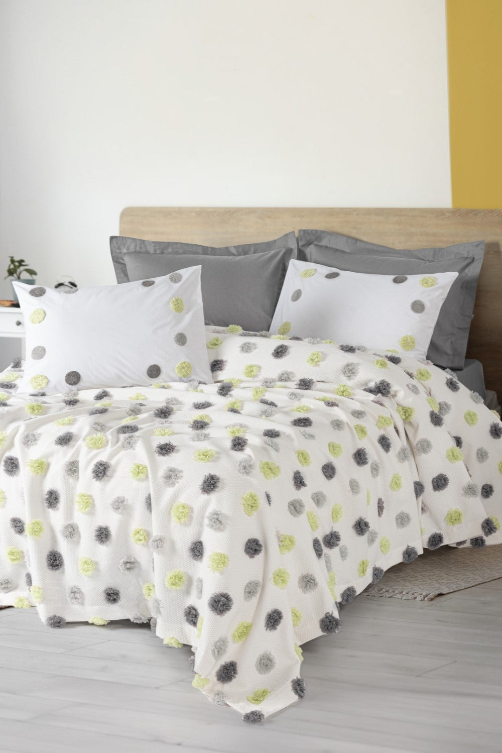 Cotton Box-Bonny Çift Kişilik Pike Takımı Leroy Gri-Pike Takımı-2-Milagron.com