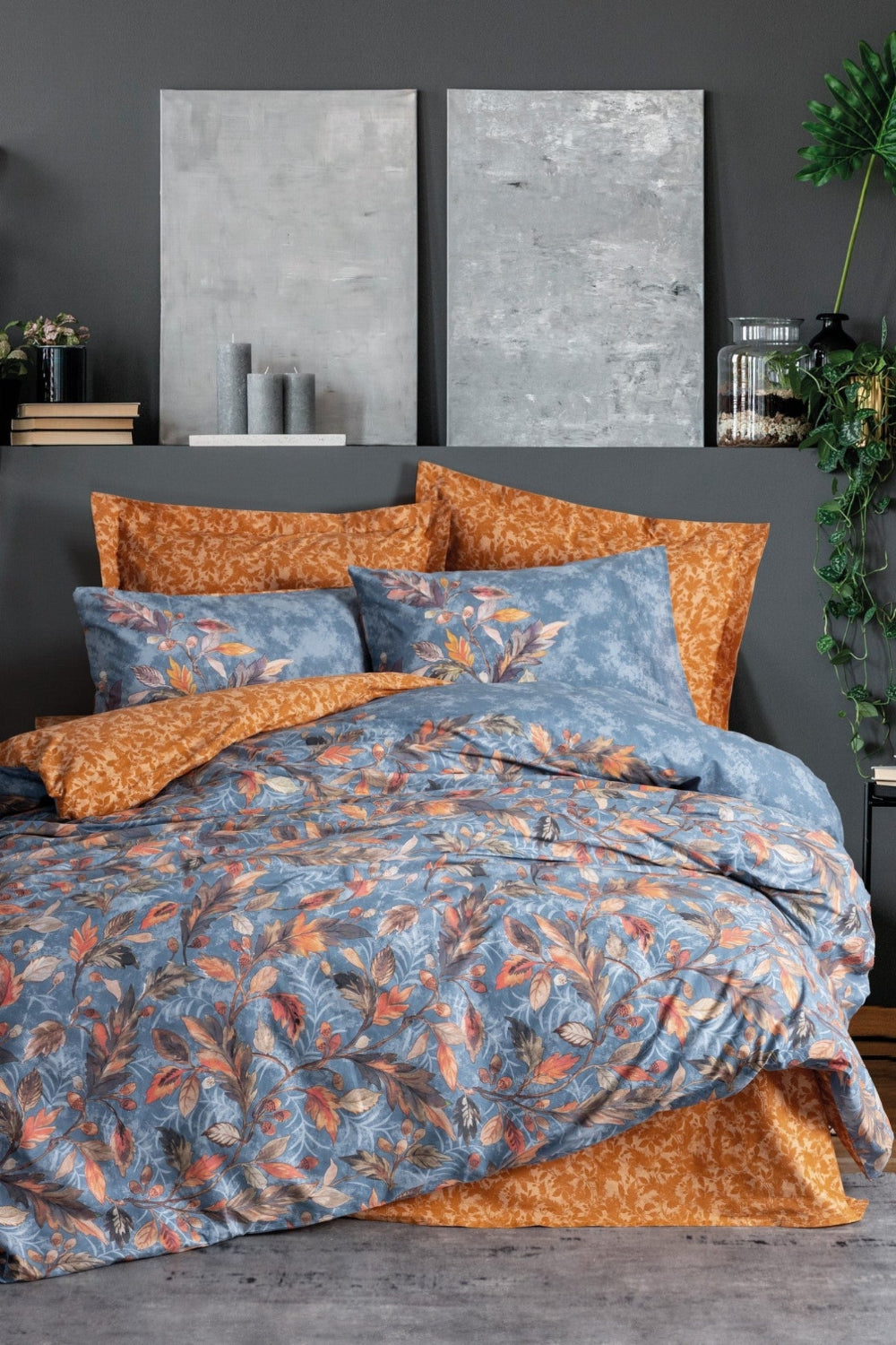 Cotton Box-Çift Kişilik Nevresim Takımı Alekra Hardal-Nevresim Takımı-1-Milagron.com