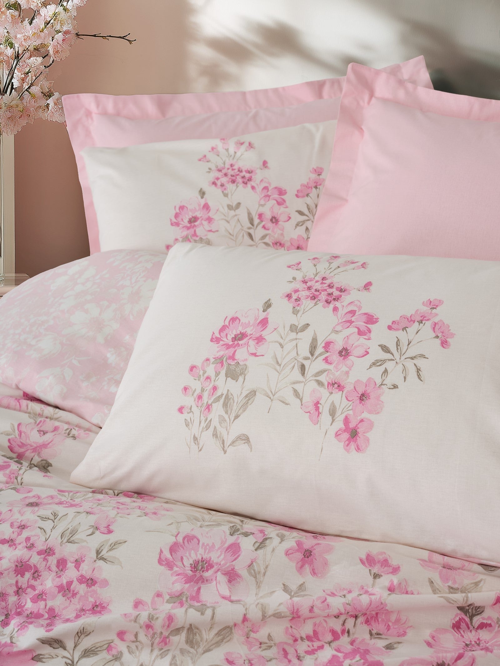 Cotton Box Çift Kişilik Nevresim Takımı Floren Pembe