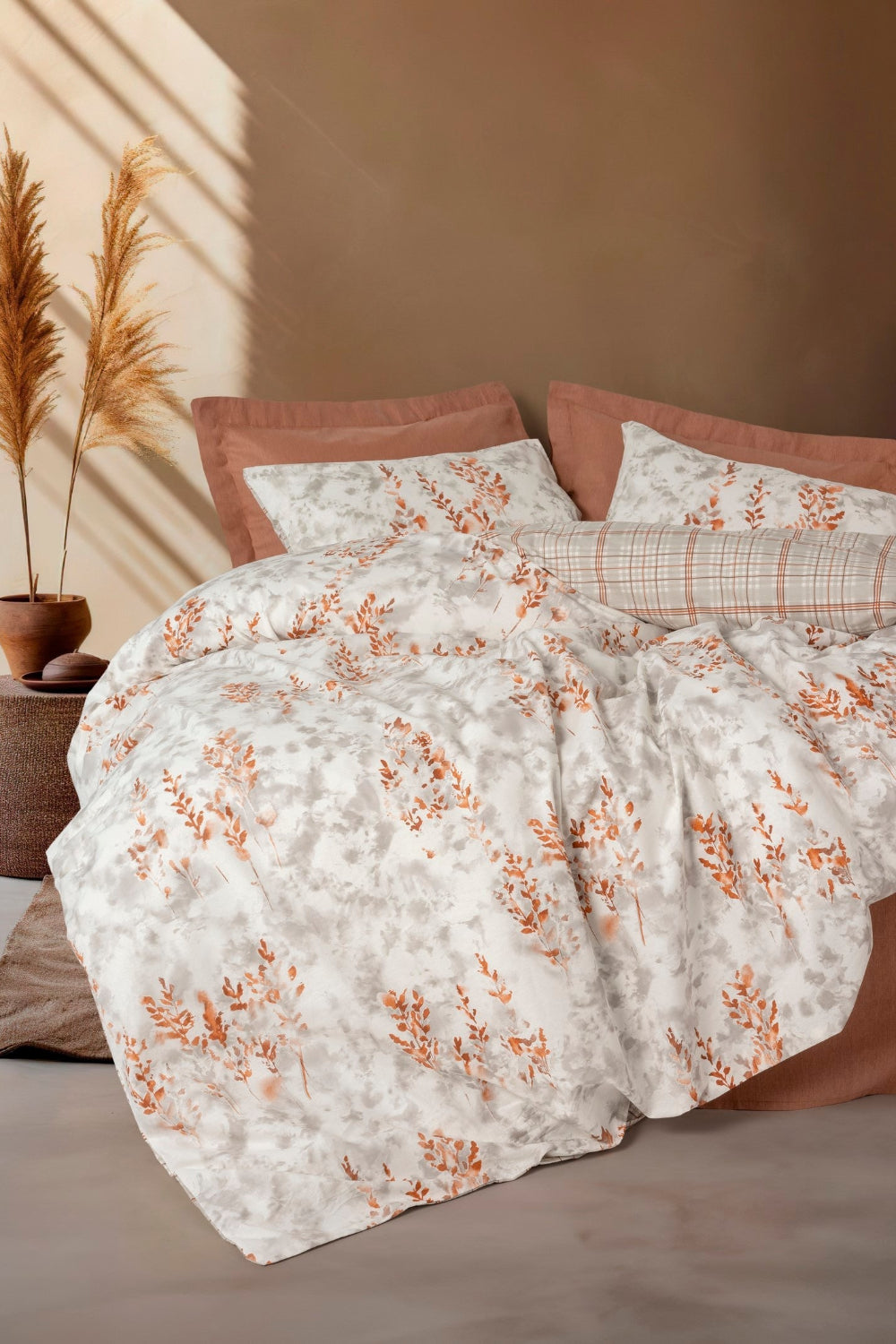 Cotton Box-Çift Kişilik Nevresim Takımı Lamina Tarçın-Nevresim Takımı-1-Milagron.com