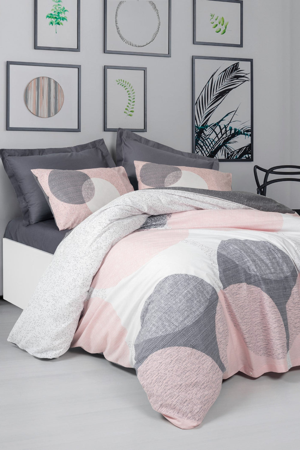 Cotton Box-Çift Kişilik Nevresim Takımı Leron Gri-Nevresim Takımı-1-Milagron.com