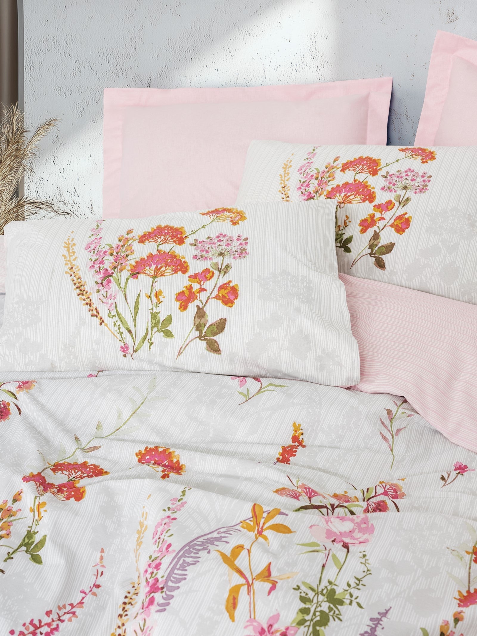 Cotton Box Çift Kişilik Nevresim Takımı Lilura Pembe