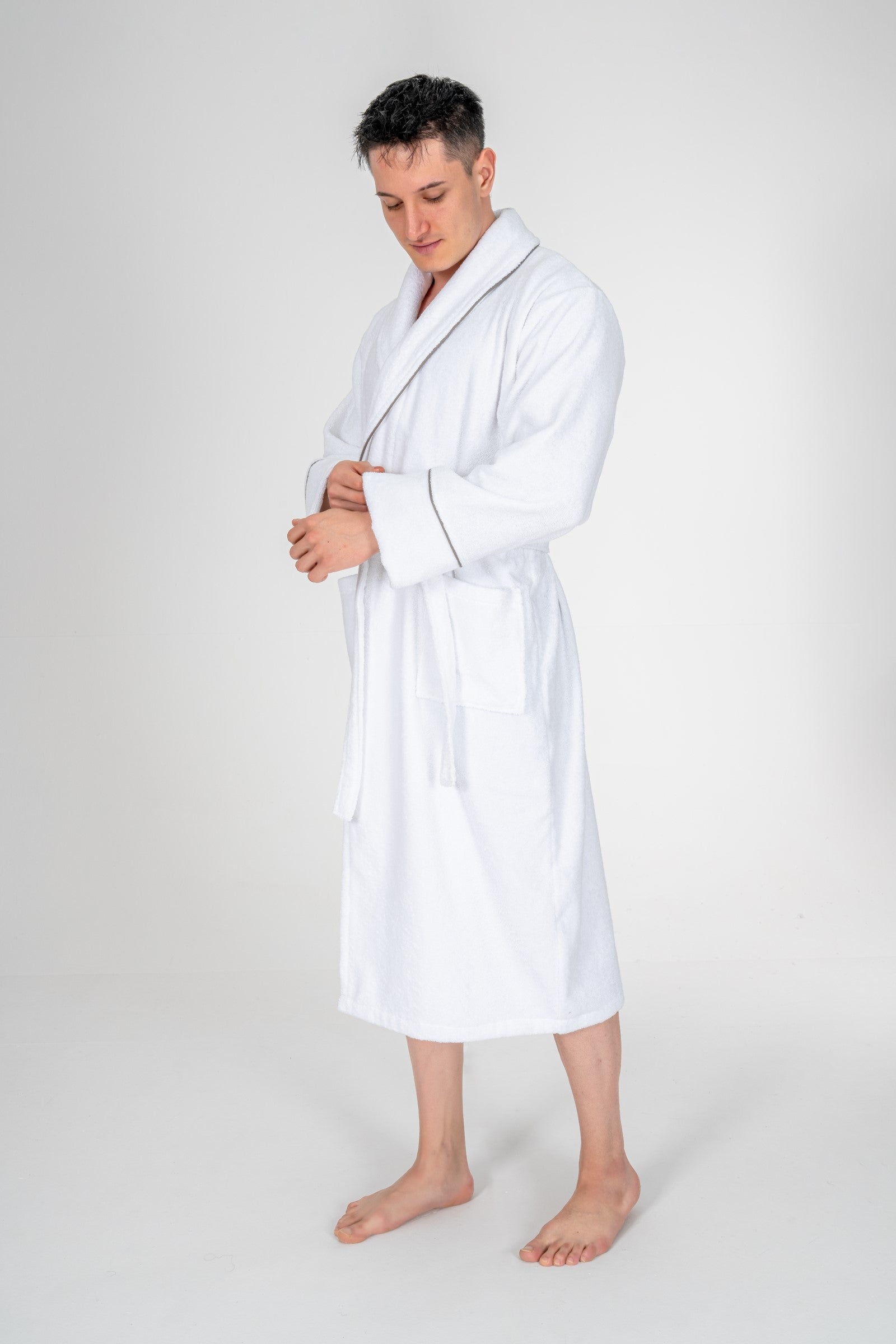 Cotton Box-Cotton Box Classic Bornoz Seti Güher Beyaz Erkek L/Xl-Bornoz-3-Milagron.com