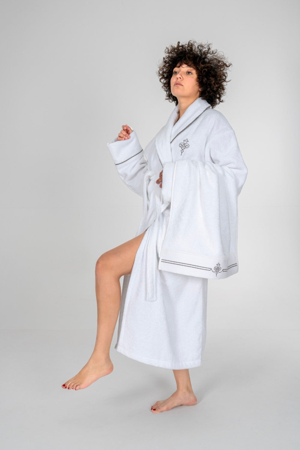 Cotton Box-Classic Bornoz Seti Güher Beyaz Kadın M/L-Bornoz Seti-1-Milagron.com