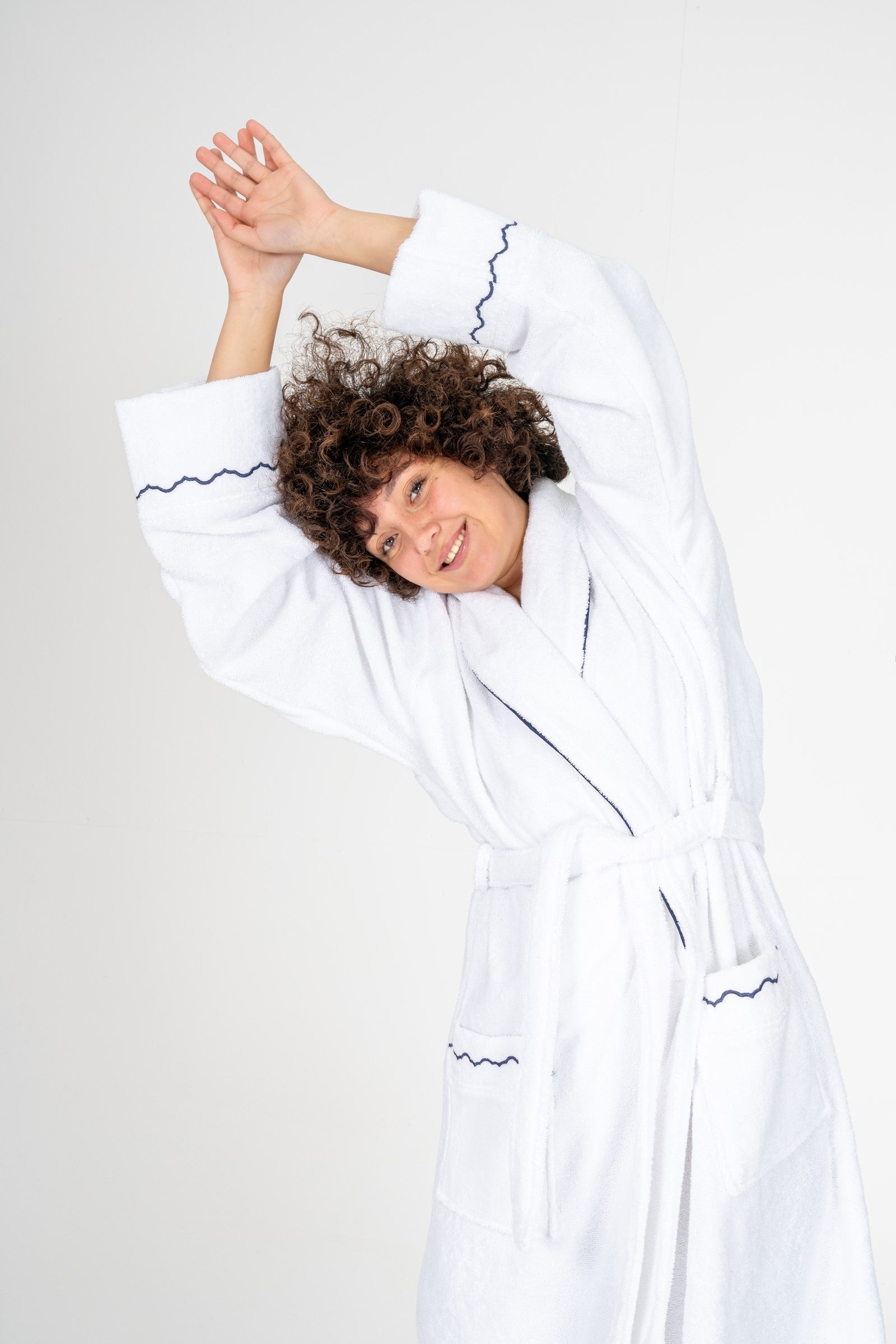 Cotton Box-Classic Bornoz Seti Josina Beyaz Kadın M/L-Bornoz Seti-5-Milagron.com