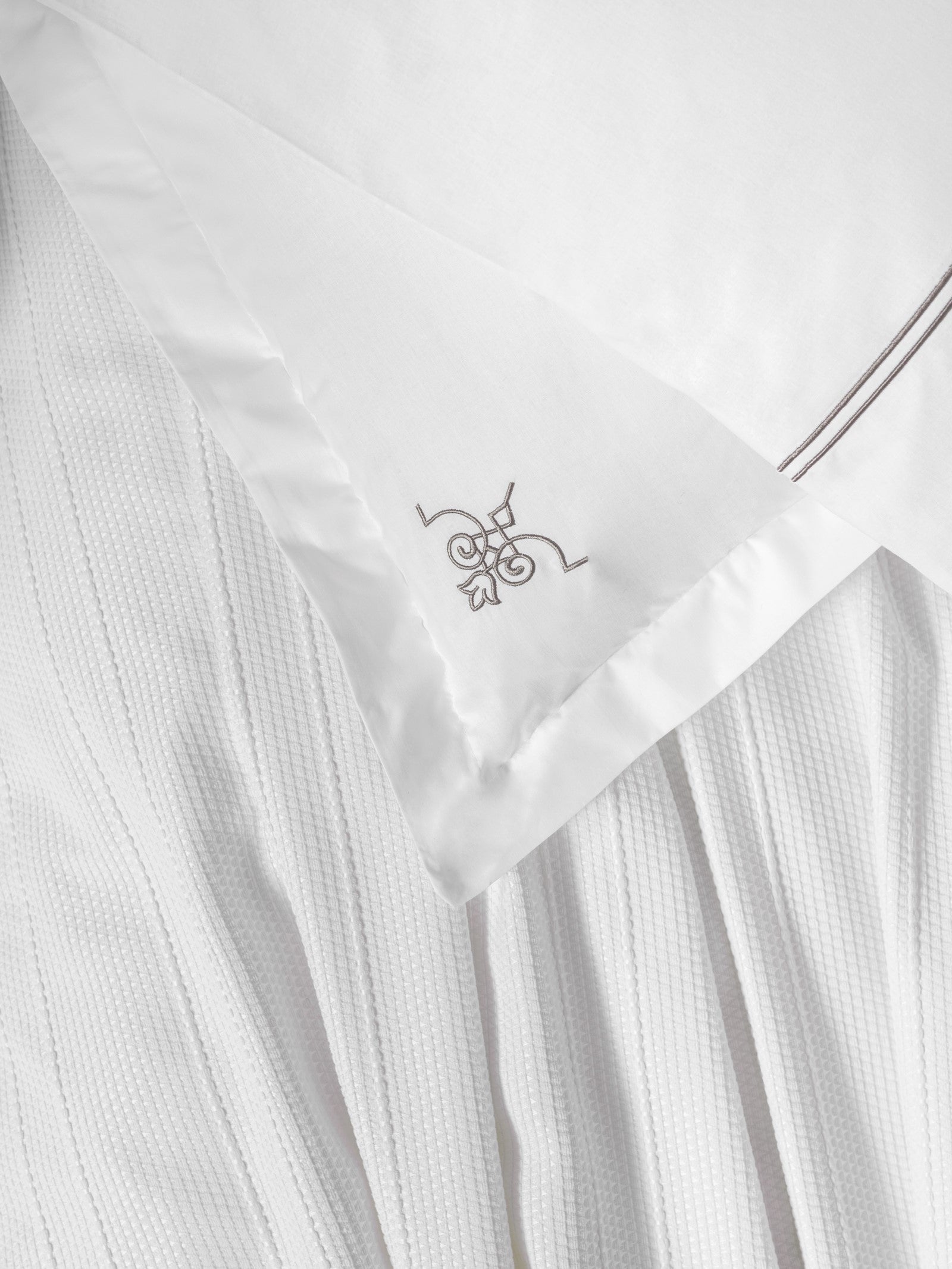 Cotton Box-Classic Çeyizlik Çift Kişilik Pikeli Nevresim Takımı Güher Beyaz-Pike Takımı-3-Milagron.com