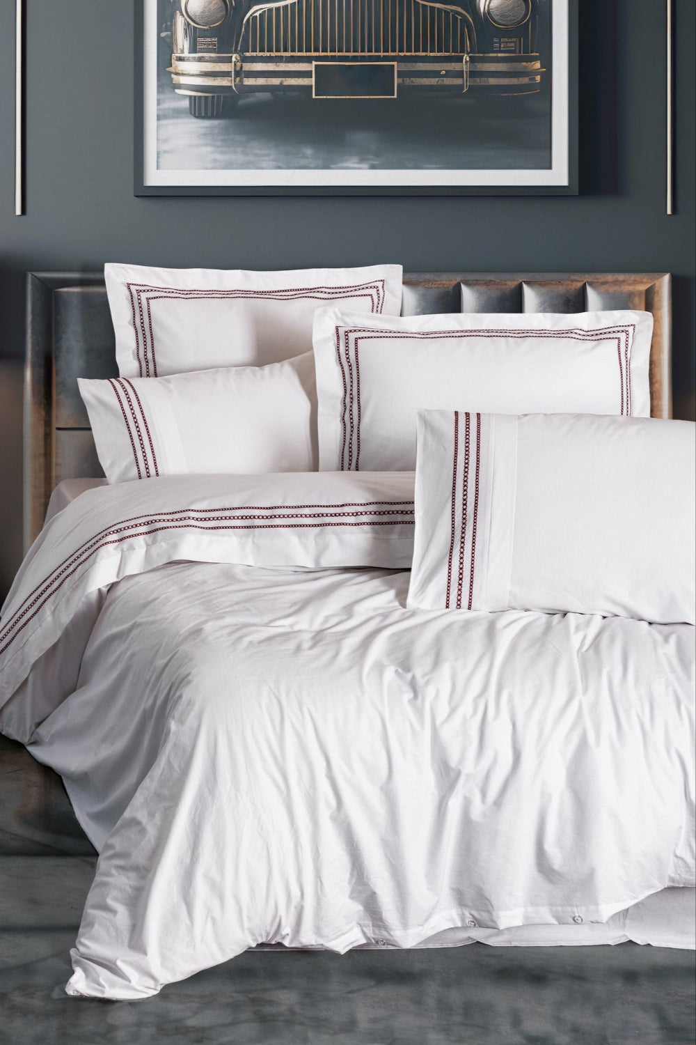 Cotton Box-Classic Çift Kişilik Nevresim Takımı Helya Beyaz-Nevresim Takımı-1-Milagron.com