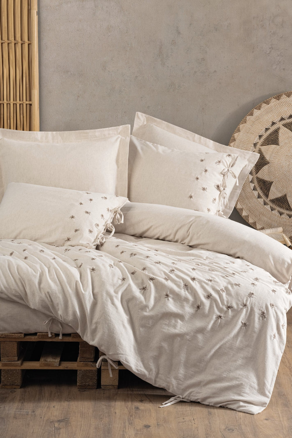 Cotton Box-Cotton Box Cotton Keten çift Kişilik Nevresim Takımı Arie-Çift Kişilik Nevresim Takımı-1-Milagron.com