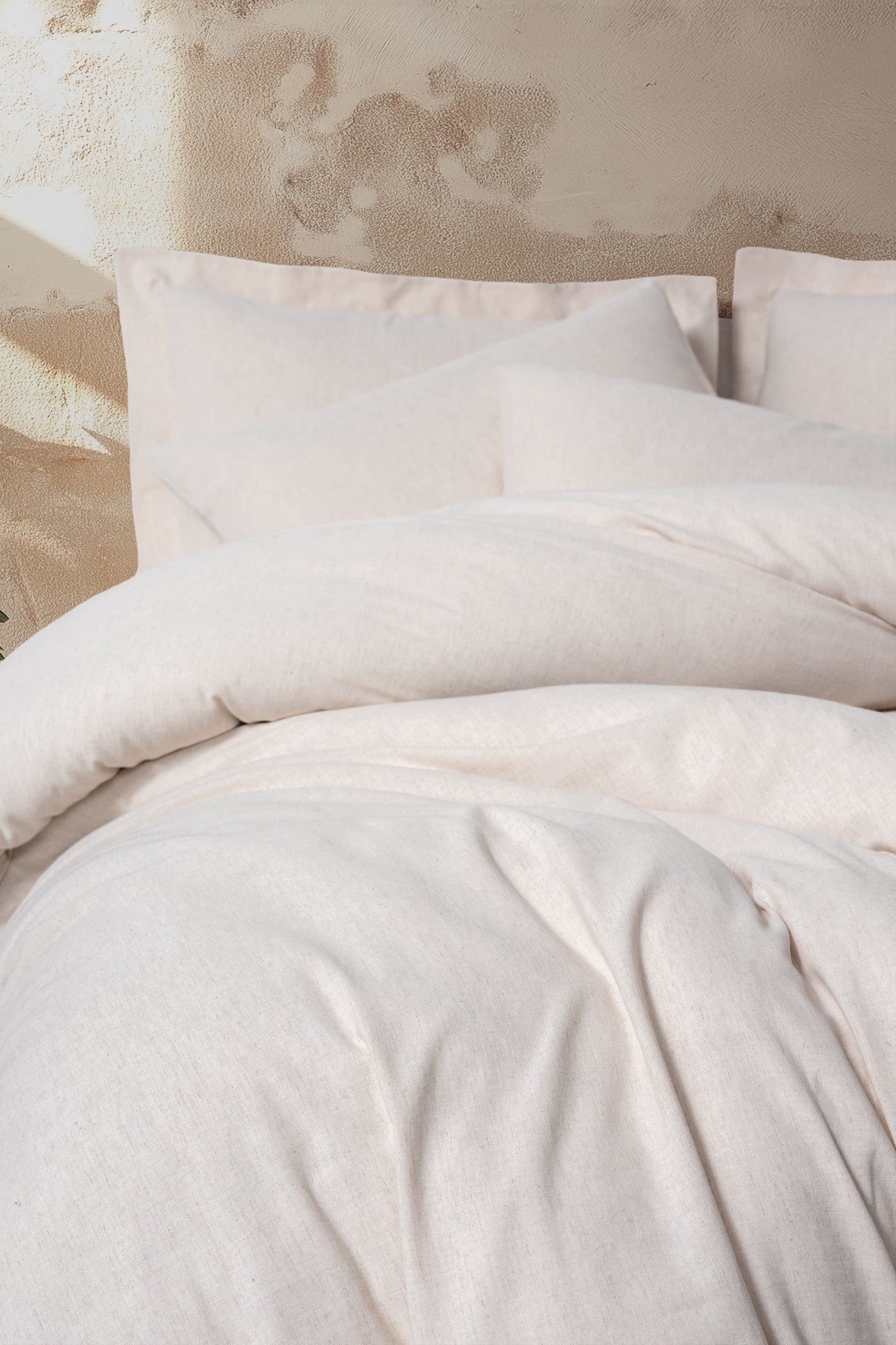 Cotton Box-Cotton Keten Çift Kişilik Nevresim Takımı Basic Bej-Nevresim Takımı-1-Milagron.com