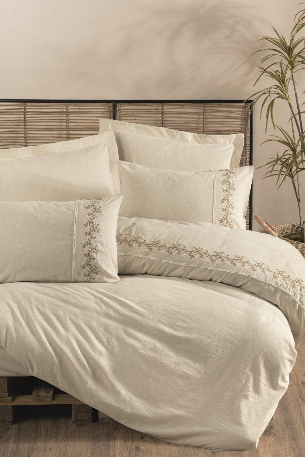 Cotton Box-Cotton Box Cotton Keten çift Kişilik Nevresim Takımı Darian-Çift Kişilik Nevresim Takımı-1-Milagron.com