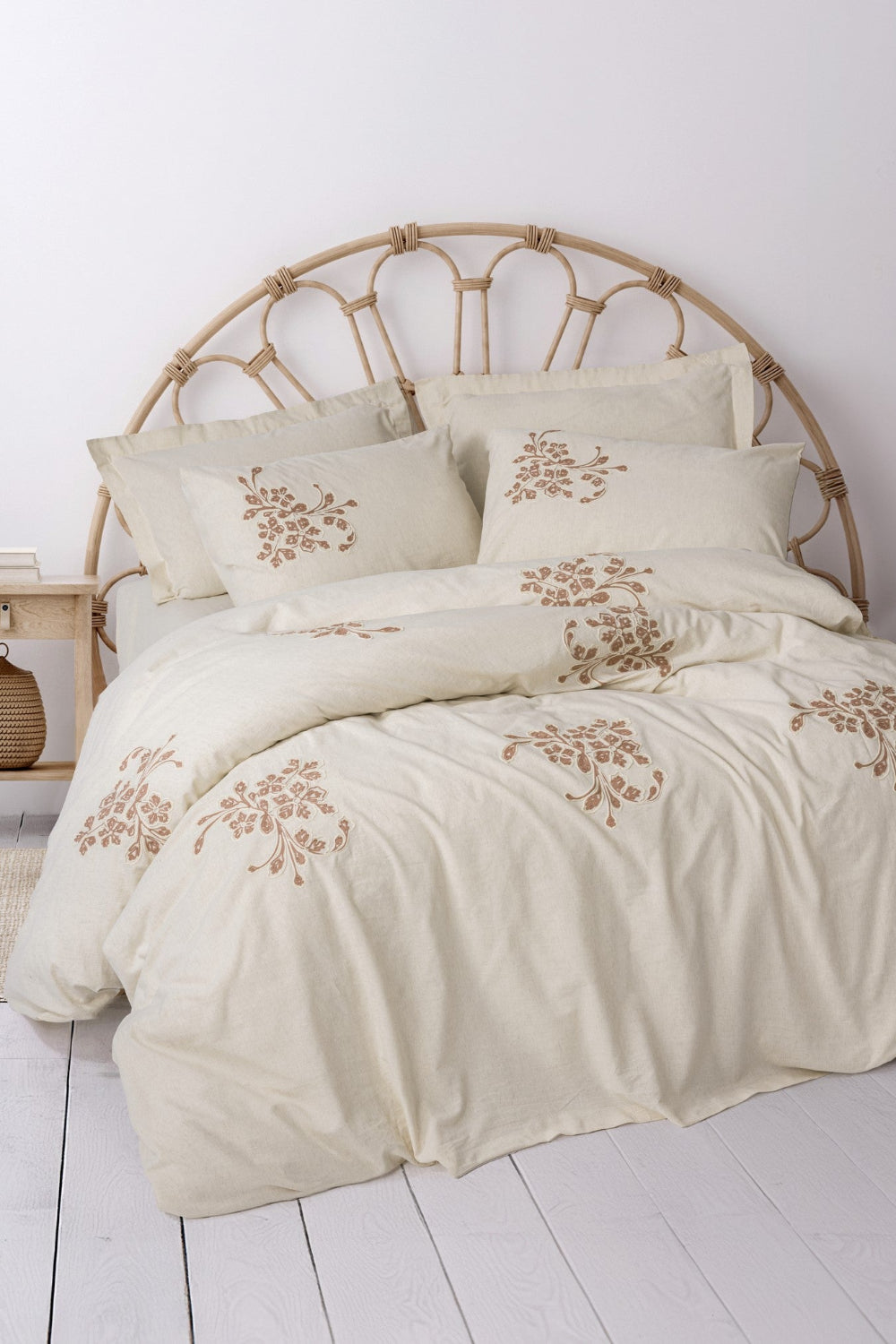 Cotton Box-Cotton Keten Çift Kişilik Nevresim Takımı Kaneli-Nevresim Takımı-1-Milagron.com