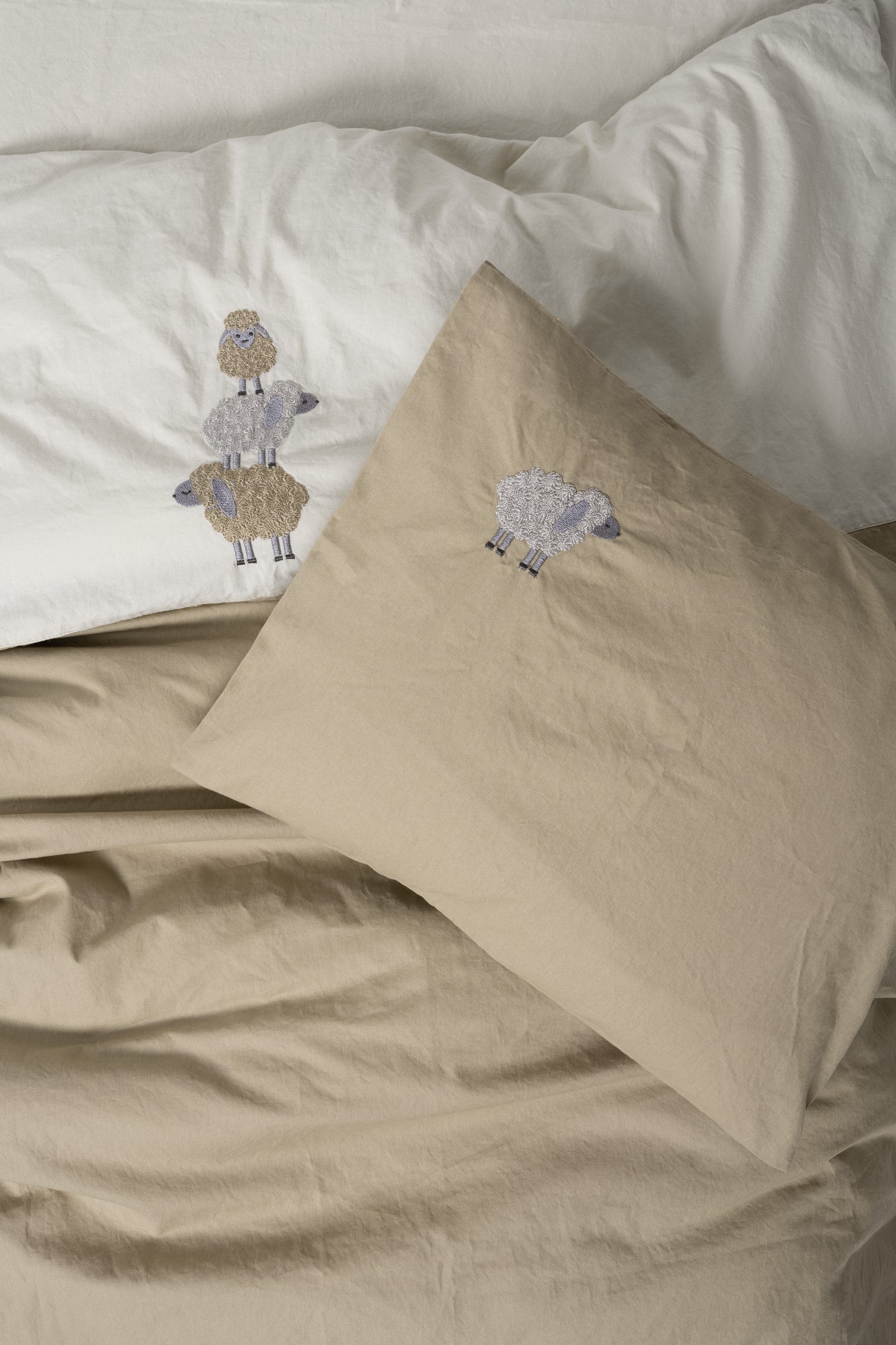 Cotton Box-Cuddly Nakışlı Bebek Nevresim Takımı Lamp Bej-Nevresim Takımı-2-Milagron.com