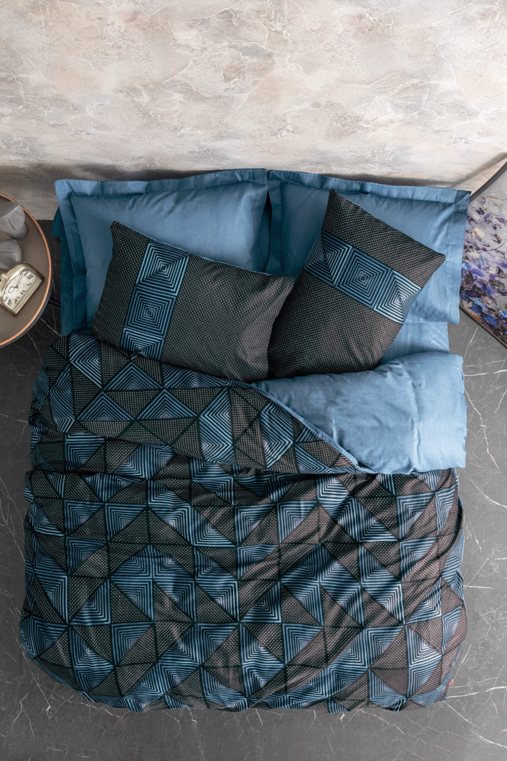 Cotton Box-Dark Çift Kişilik Nevresim Takımı Armor Siyah-Nevresim Takımı-1-Milagron.com