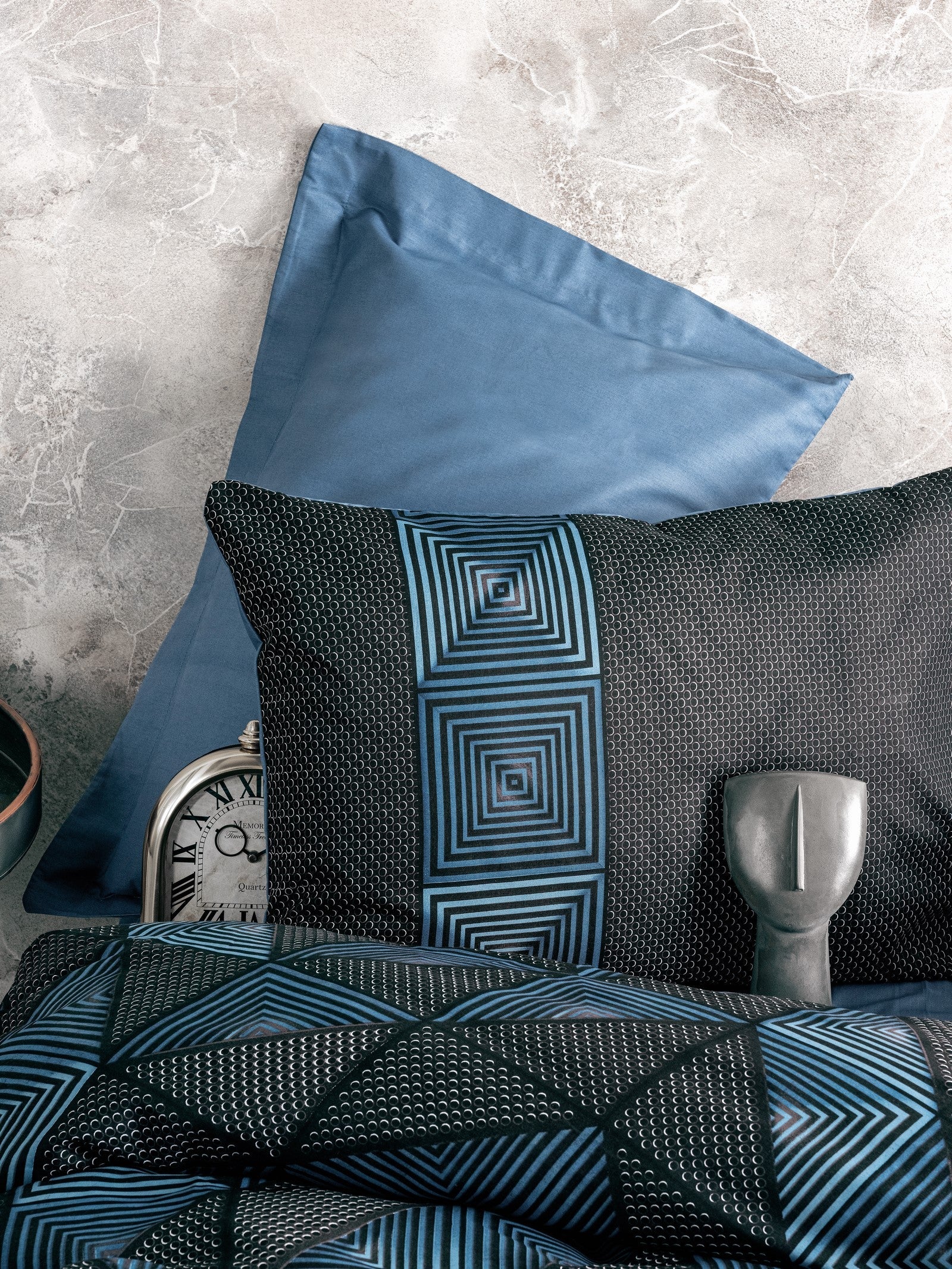 Cotton Box-Dark Çift Kişilik Nevresim Takımı Armor Siyah-Nevresim Takımı-2-Milagron.com