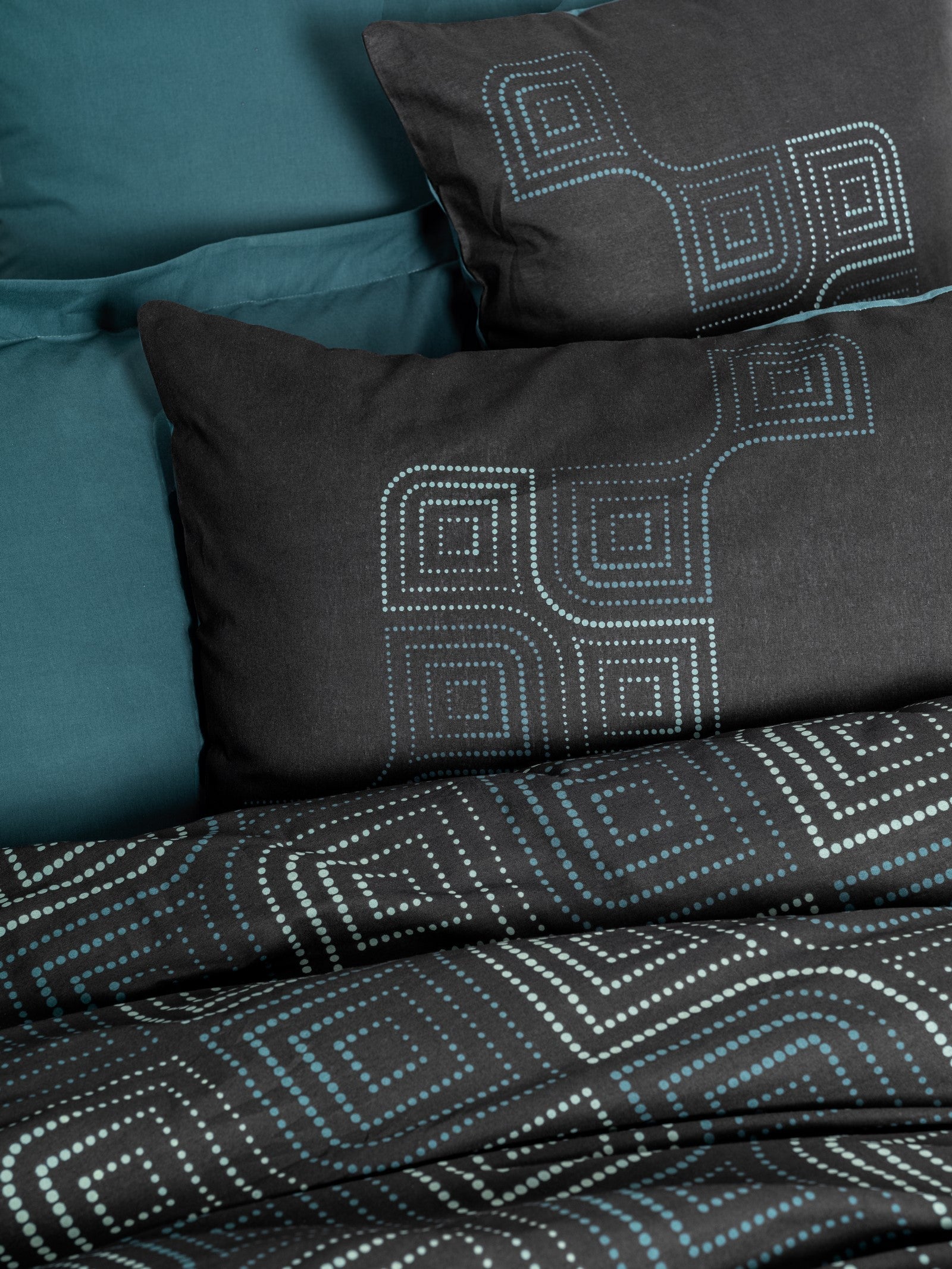 Cotton Box-Dark Tek Kişilik Nevresim Takımı Noche Petrol-Nevresim Takımı-2-Milagron.com