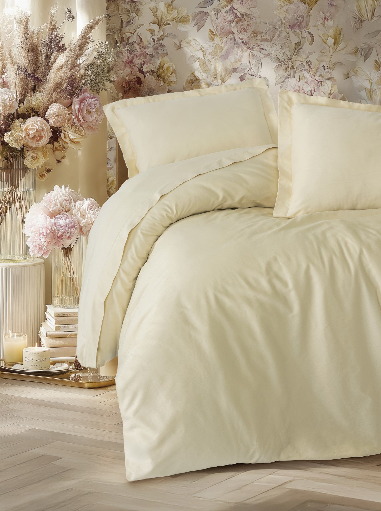 Cotton Box Elegant Saten Çift Kişilik Nevresim Takımı Bej