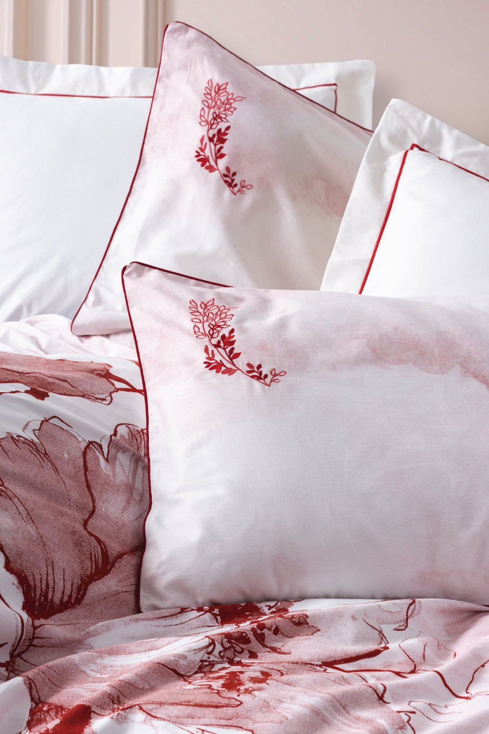 Cotton Box-Elite Saten Çift Kişilik Nevresim Takımı Gules Kırmızı-Nevresim Takımı-2-Milagron.com