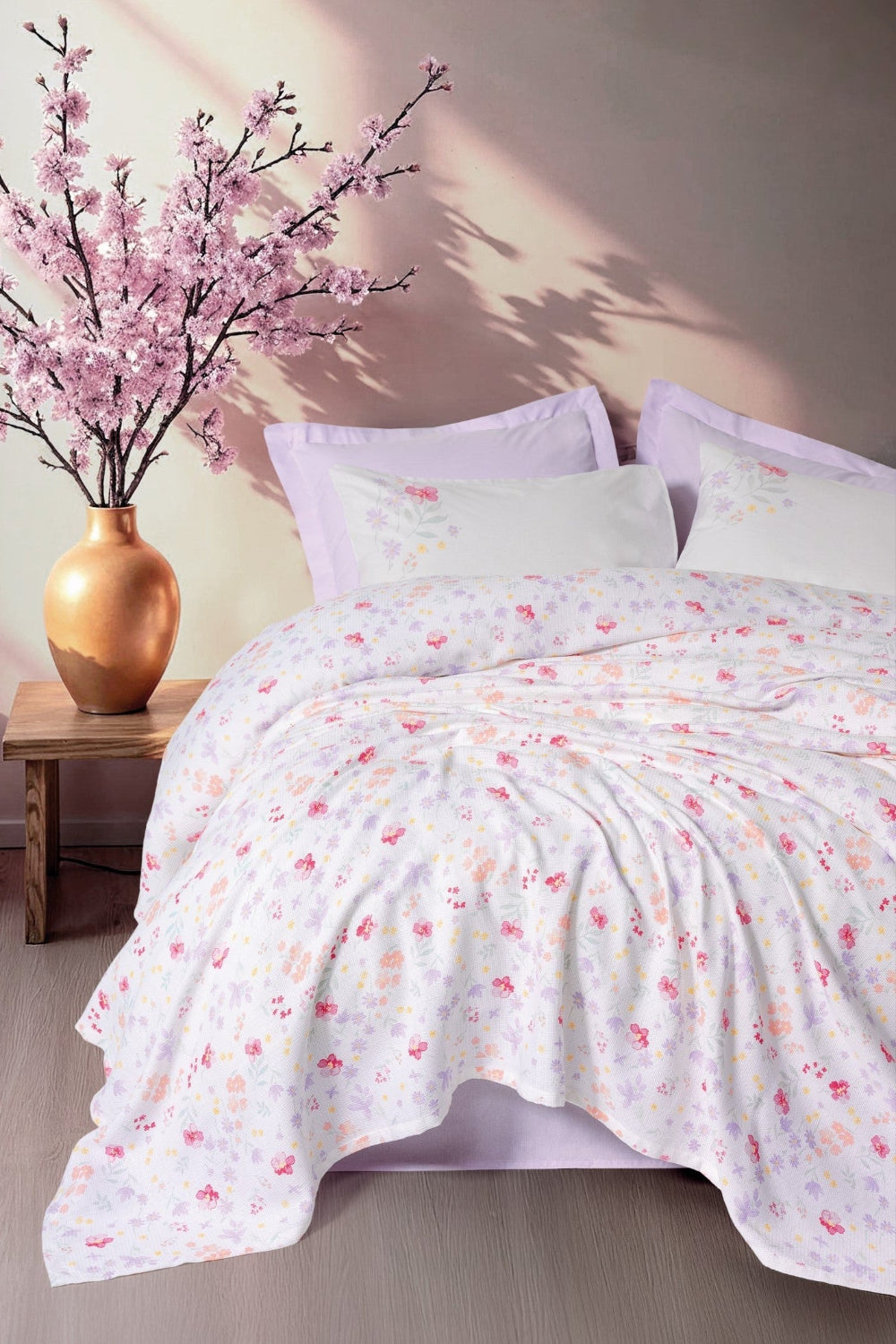 Cotton Box-Cotton Box Estiva Tek Kişilik Pike Takımı Winsome Lila-Pikeli Nevresim Takımı-1-Milagron.com