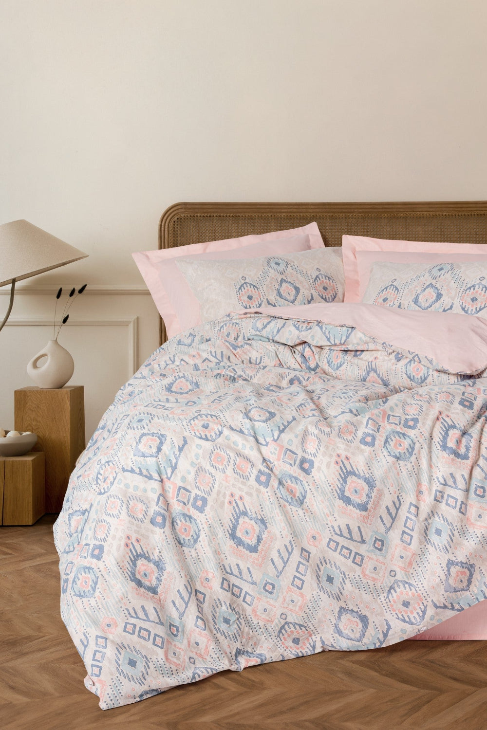 Cotton Box-Ethnic Çift Kişilik Nevresim Takımı Mosola Somon-Nevresim Takımı-1-Milagron.com