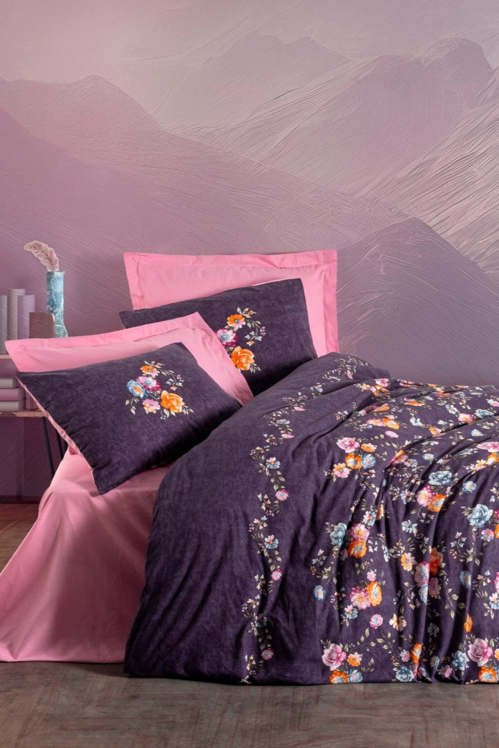 Cotton Box-Feminen Tek Kişilik Nevresim Takımı Alessa Pembe-Nevresim Takımı-1-Milagron.com