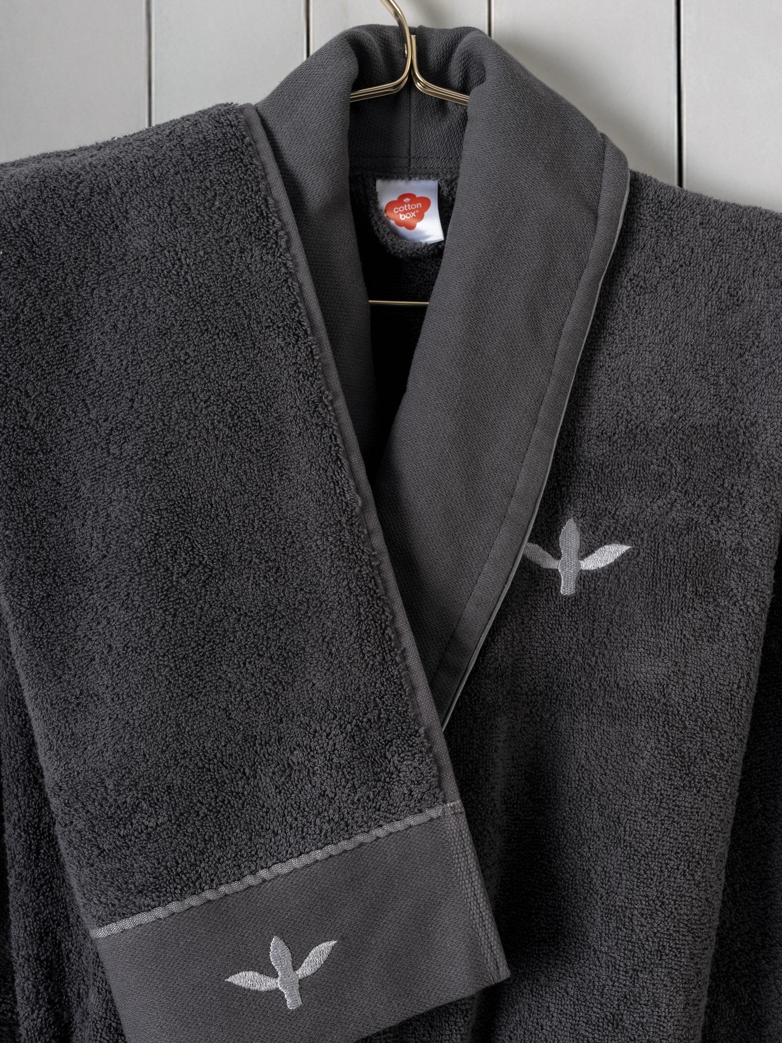 Cotton Box-Folk Art Aile Bornoz Seti Dalila Tarçın Antrasit-Bornoz Seti-3-Milagron.com