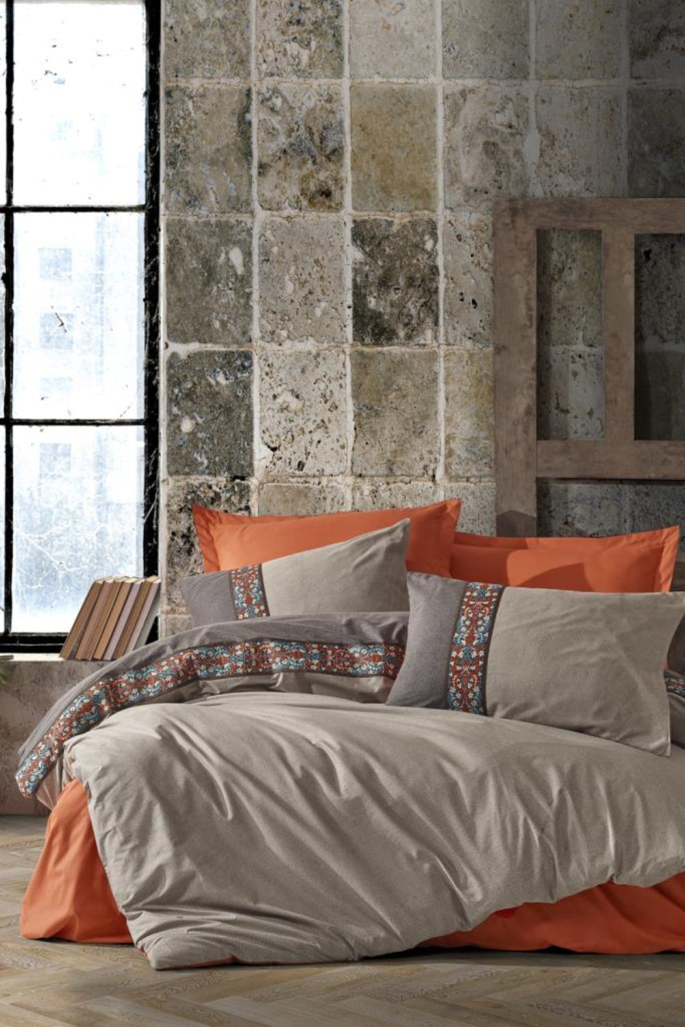 Cotton Box-Folk Art Tek Kişilik Nevresim Takımı True Tarçın-Nevresim Takımı-1-Milagron.com