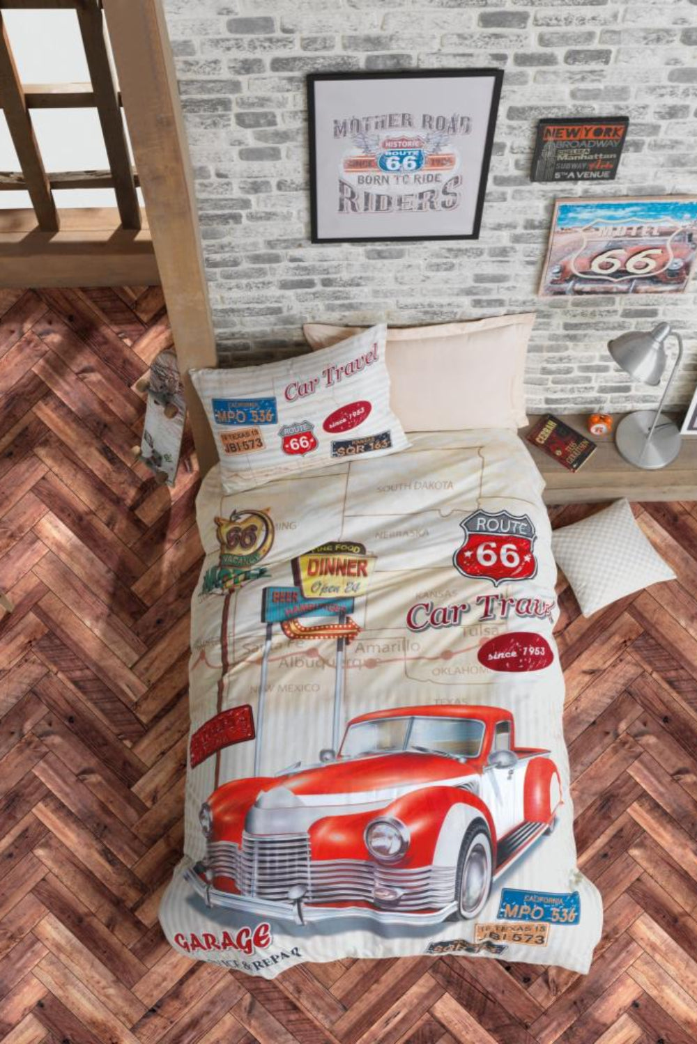 Cotton Box-Cotton Box Genç Grubu Tek Kişilik Nevresim Takımı Route Bej-Tek Kişilik Nevresim Takımı-1-Milagron.com