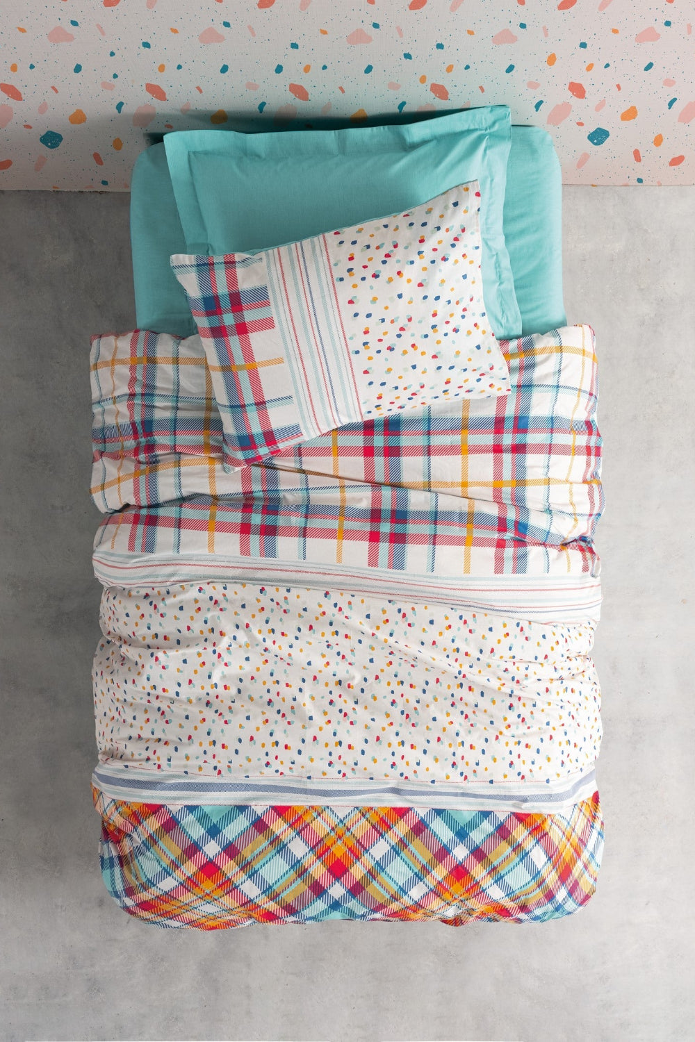 Cotton Box-Cotton Box Genç Odası Tek Kişilik Nevresim Takımı Baniti Mint-Tek Kişilik Nevresim Takımı-1-Milagron.com