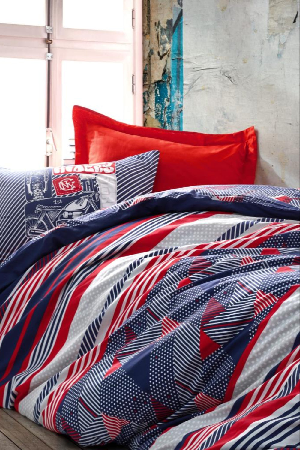 Cotton Box-Genç Odası Tek Kişilik Nevresim Takımı The Riders Kırmızı-Nevresim Takımı-1-Milagron.com