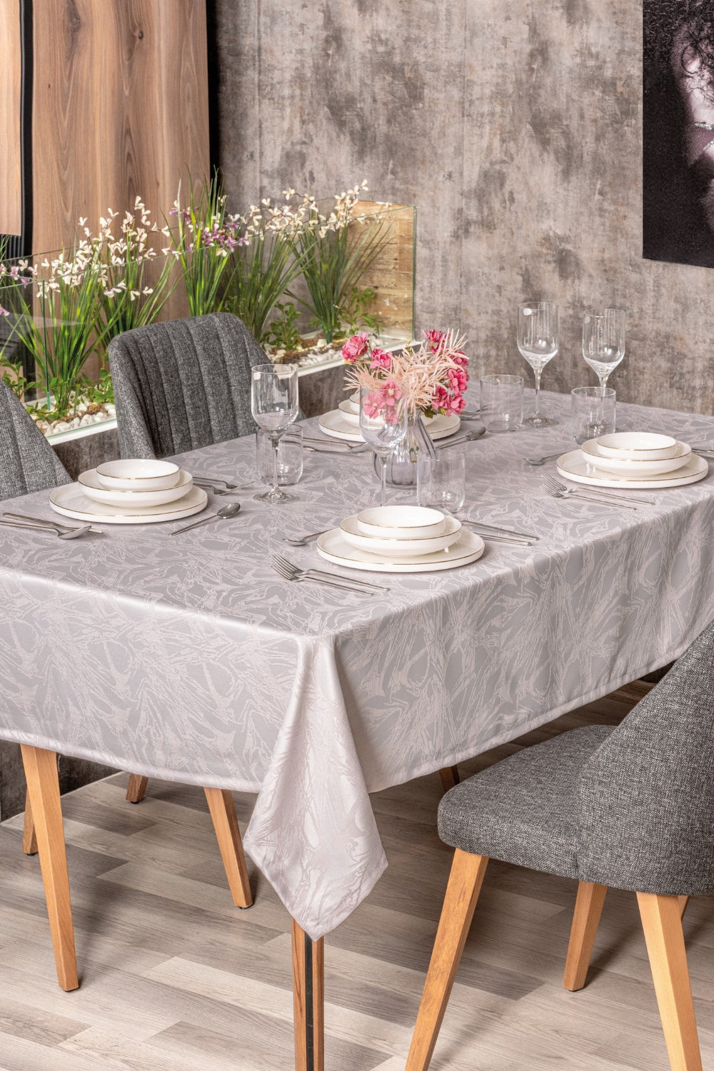 Cotton Box-Cotton Box Jakarlı Dertsiz Masa örtüsü Lavinia Lavanta 155x160-Masa Örtüsü-1-Milagron.com
