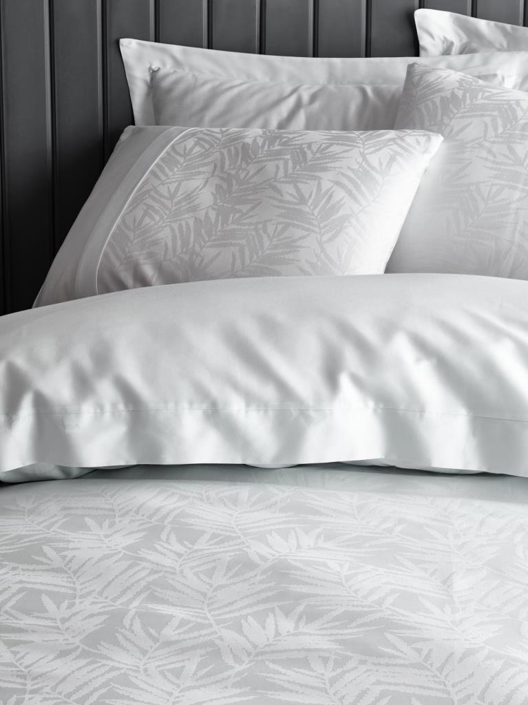 Cotton Box-Jakarlı Saten Çift Kişilik Nevresim Takımı Leaf Buz Mavi-Nevresim Takımı-2-Milagron.com