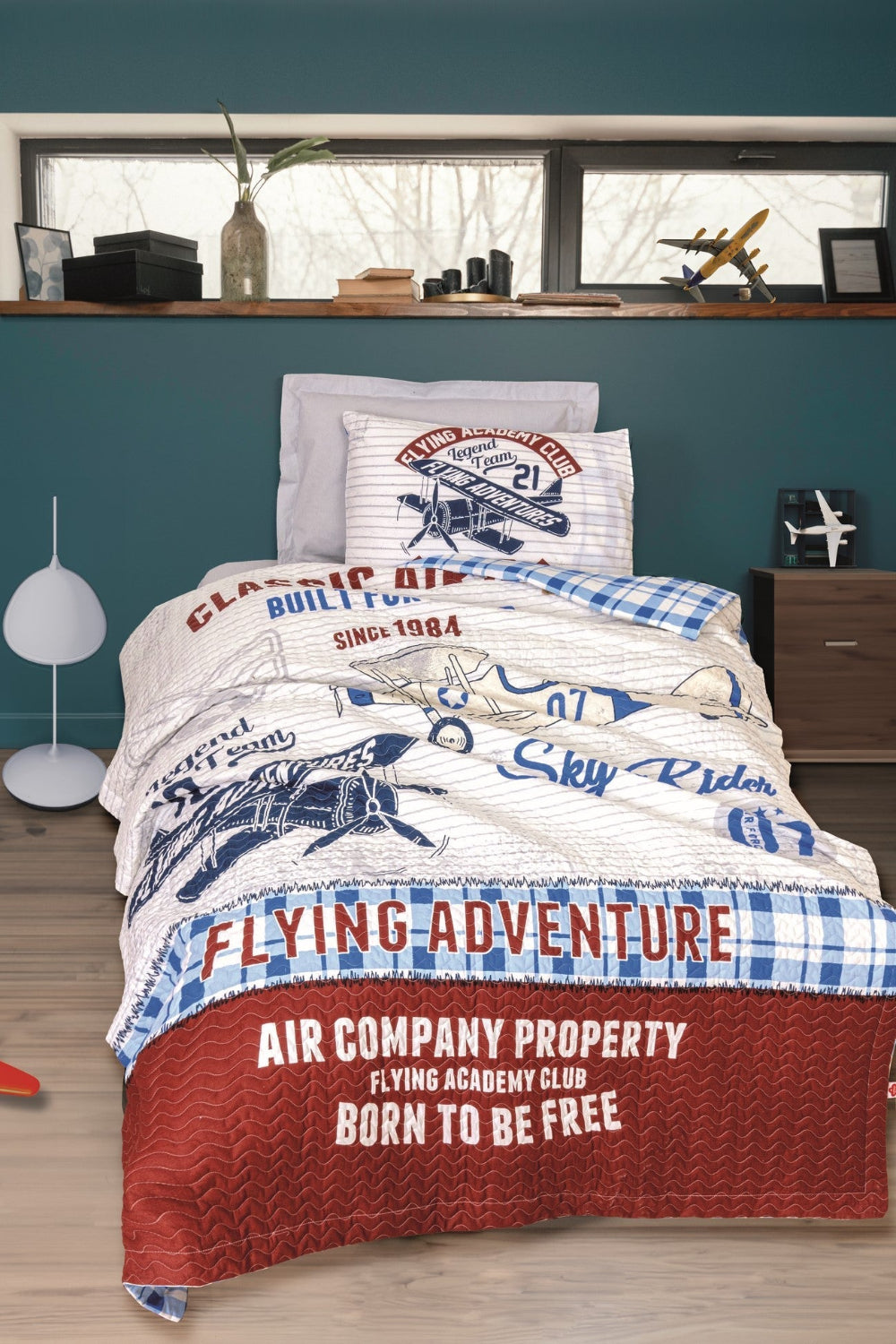 Cotton Box-Junior Tek Kişilik Complete Set Flying Gri-Nevresim Takımı-1-Milagron.com