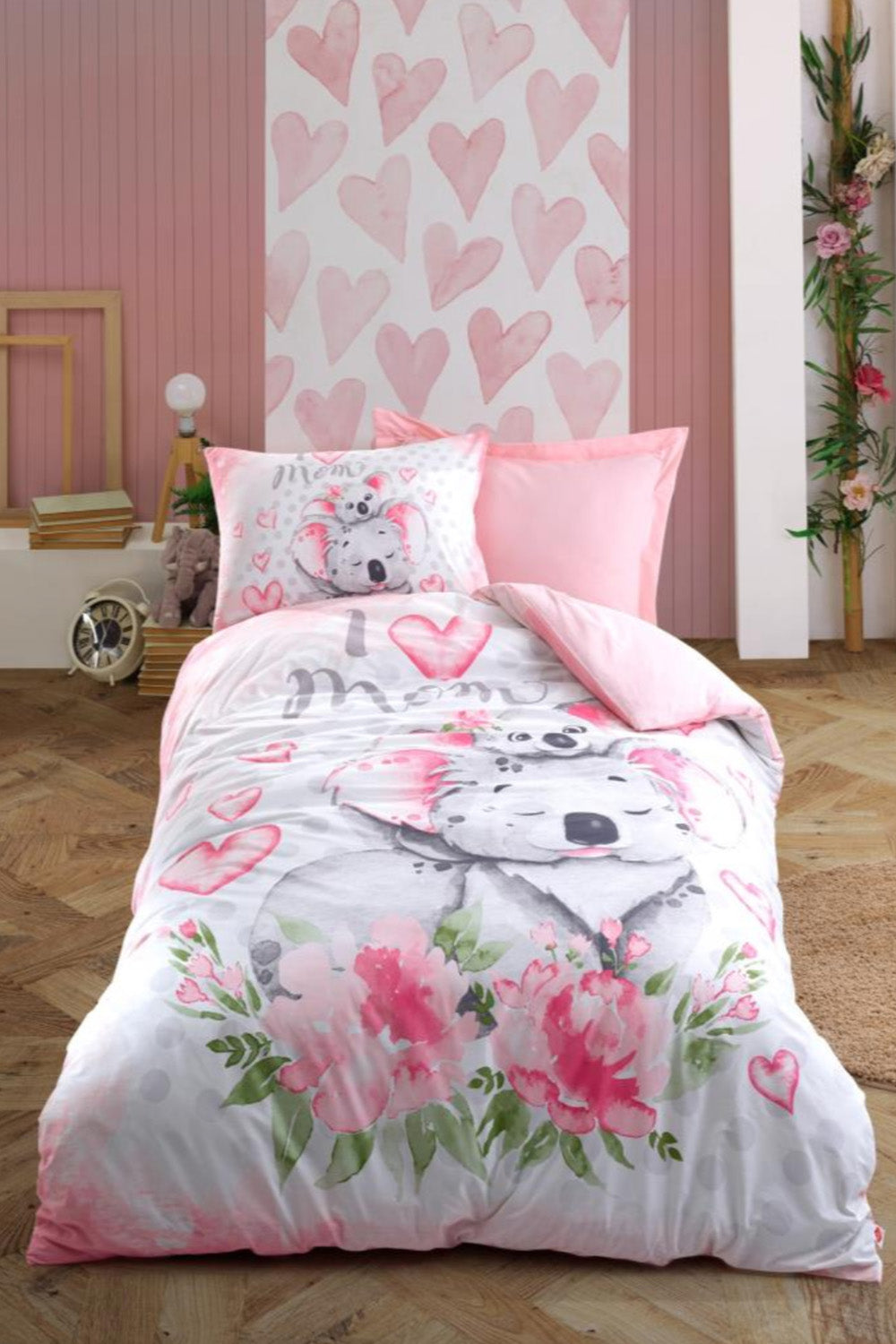 Cotton Box-Junior Tek Kişilik Nevresim Takımı Koala Pembe-Nevresim Takımı-1-Milagron.com