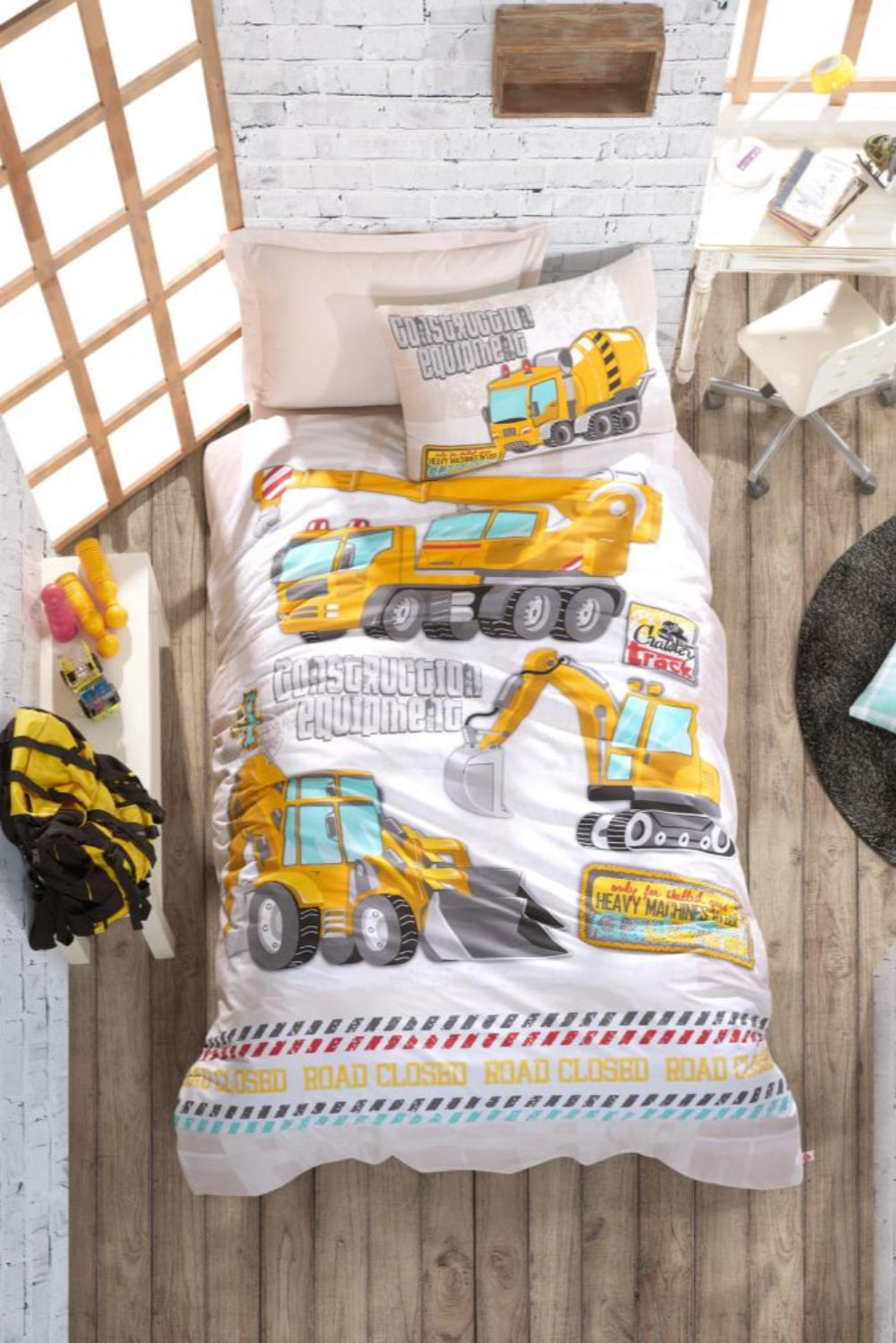 Cotton Box-Cotton Box Junior Tek Kişilik Nevresim Takımı Track Turkuaz-Tek Kişilik Nevresim Takımı-1-Milagron.com